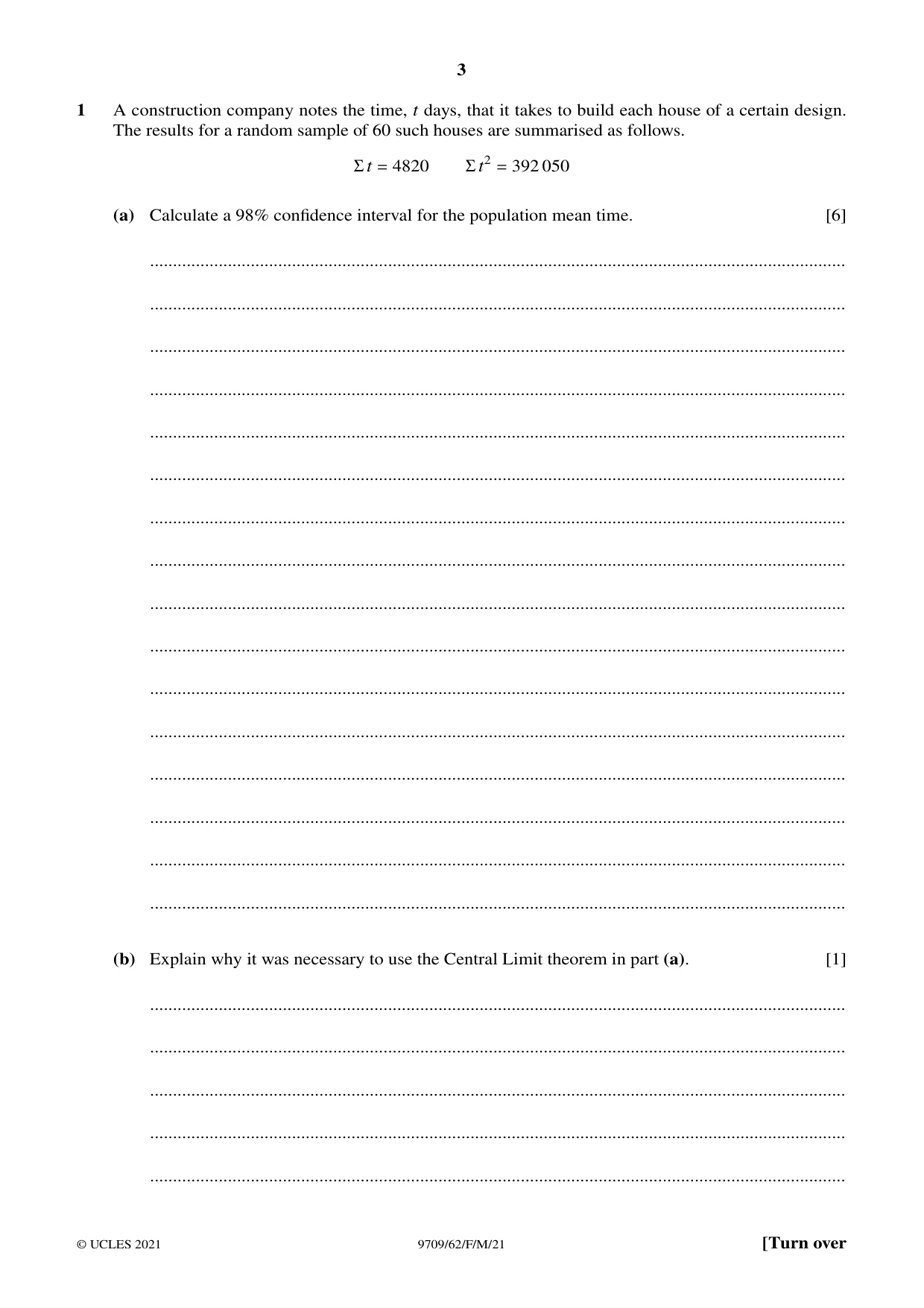 Cambridge A Level Mathematics 9709 2021 Feb/March Paper 6 · Variant 2 question paper, page 3 of 12