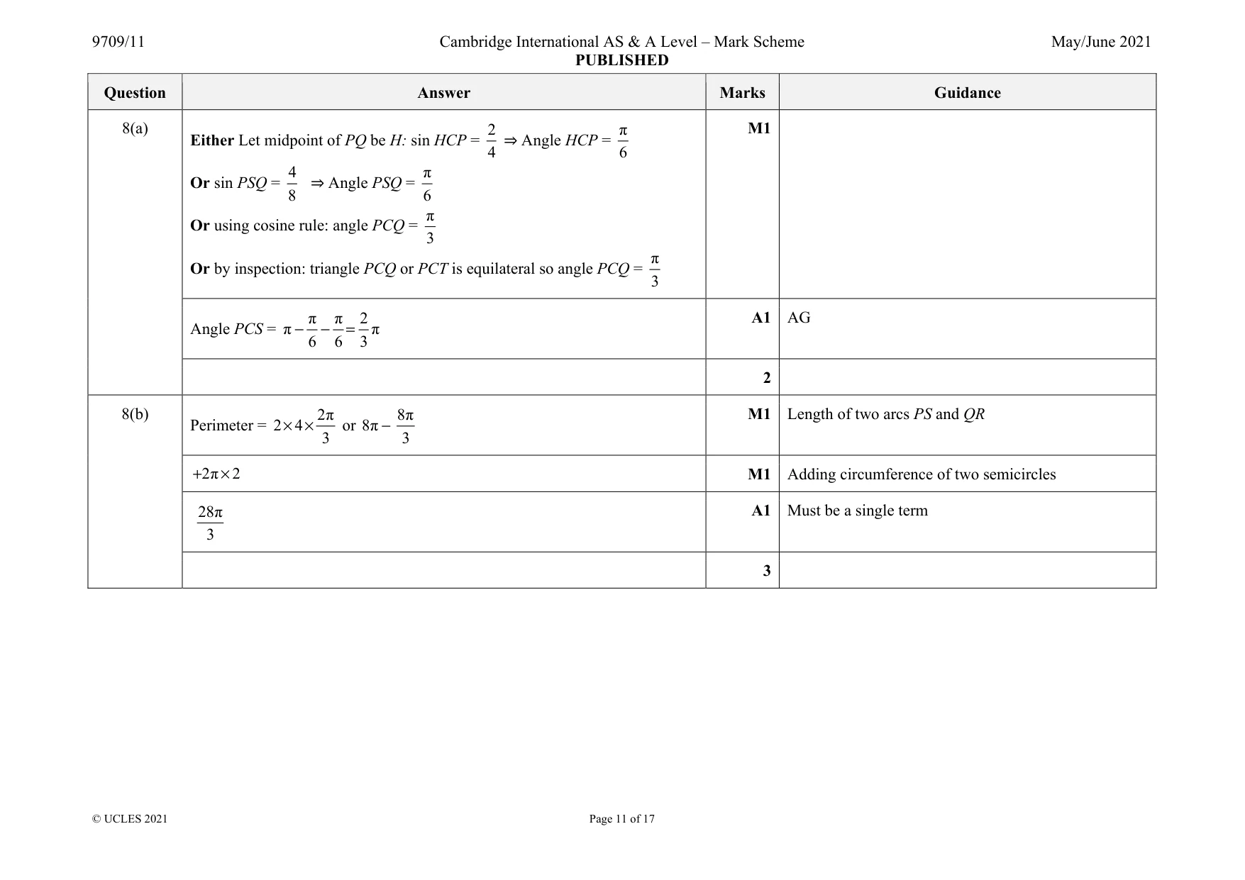 Mark scheme, page 11 of 17
