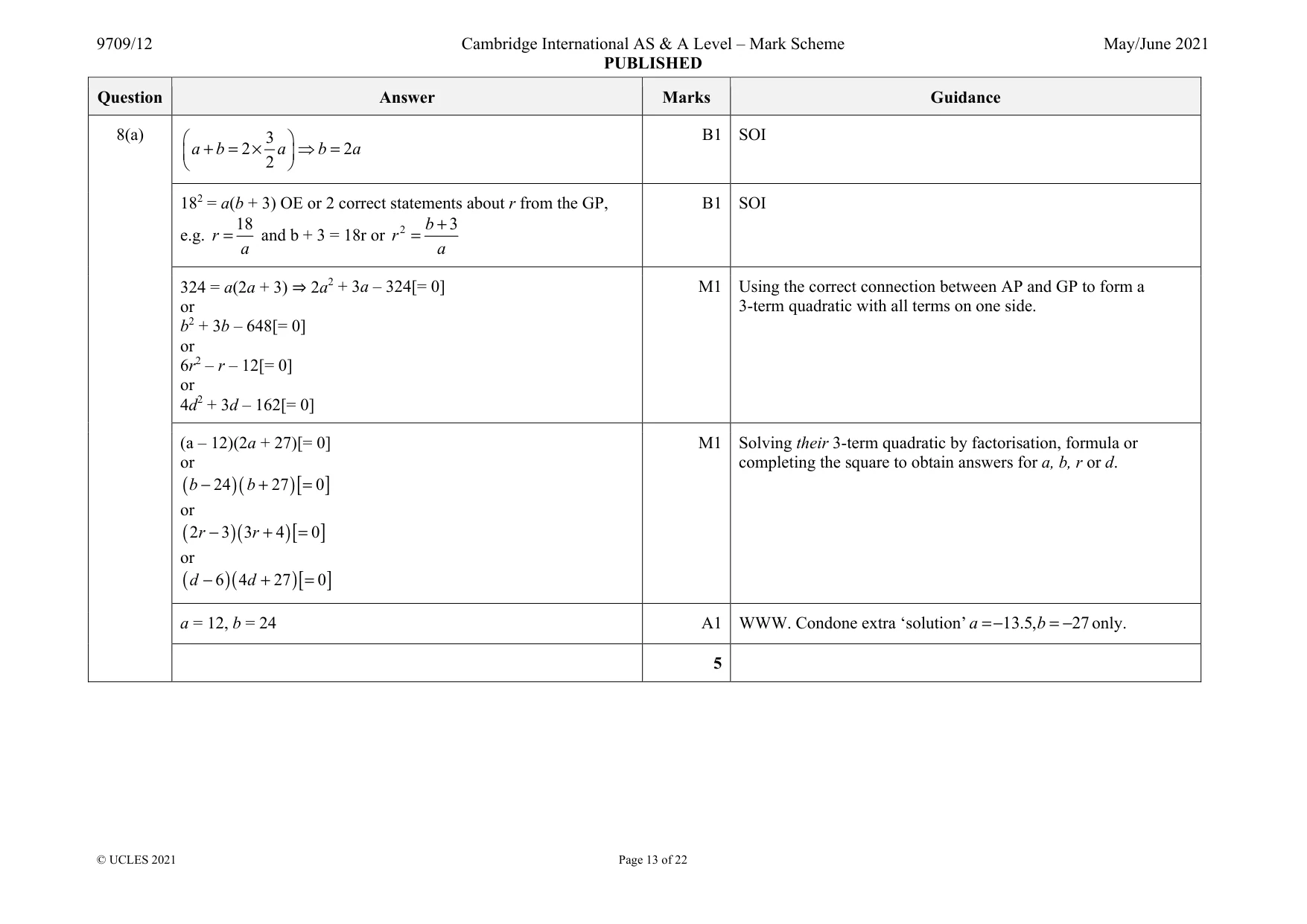 Mark scheme, page 13 of 22