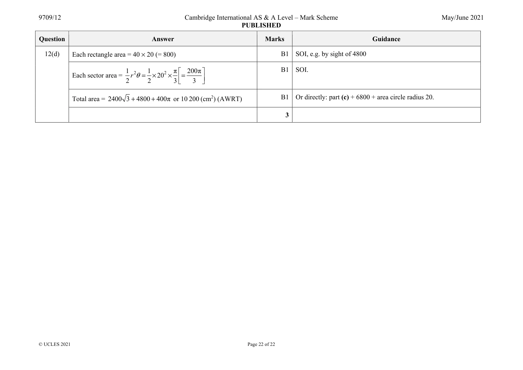Mark scheme, page 22 of 22