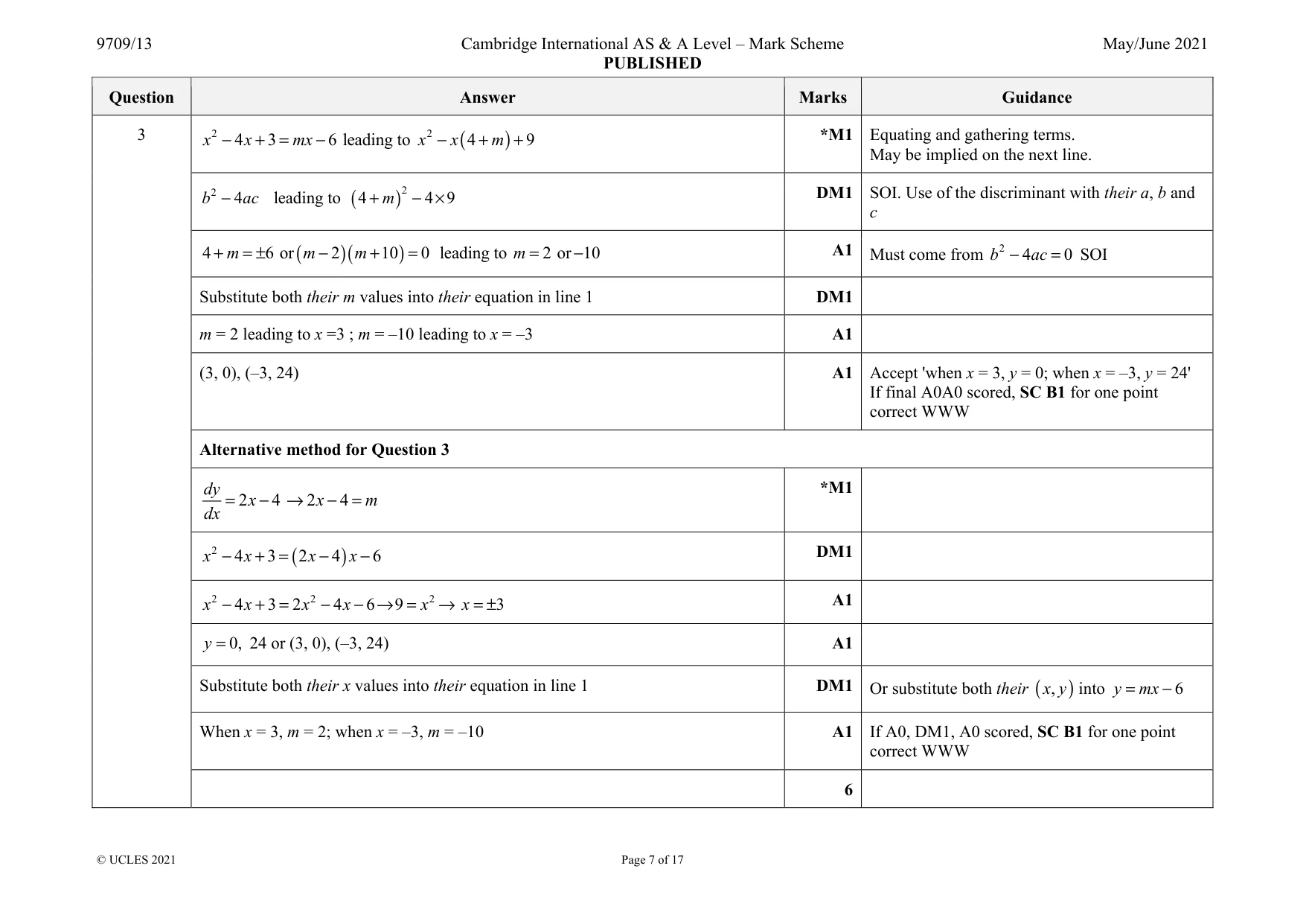 Mark scheme, page 7 of 17