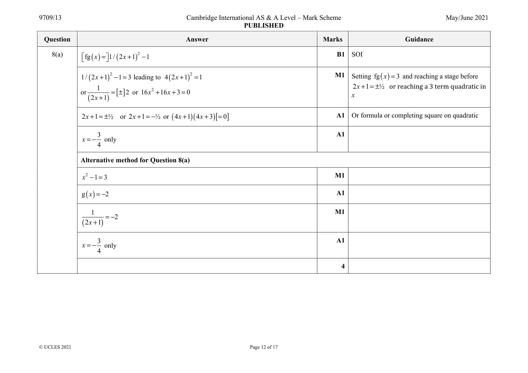Mark scheme, page 12 of 17