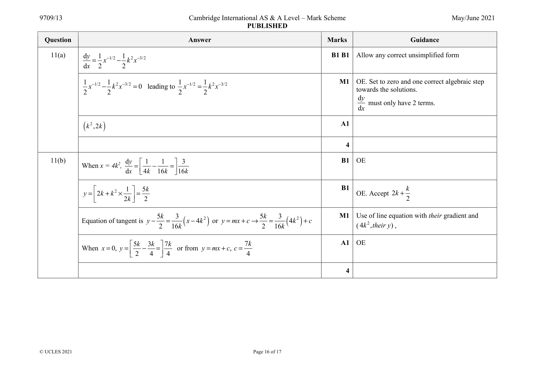 Mark scheme, page 16 of 17