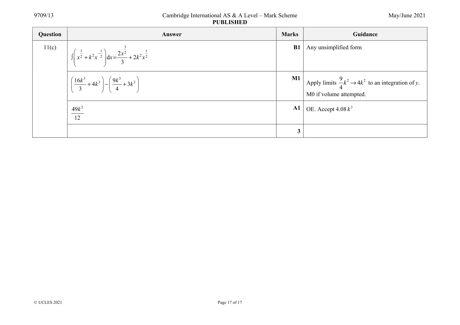 Mark scheme, page 17 of 17
