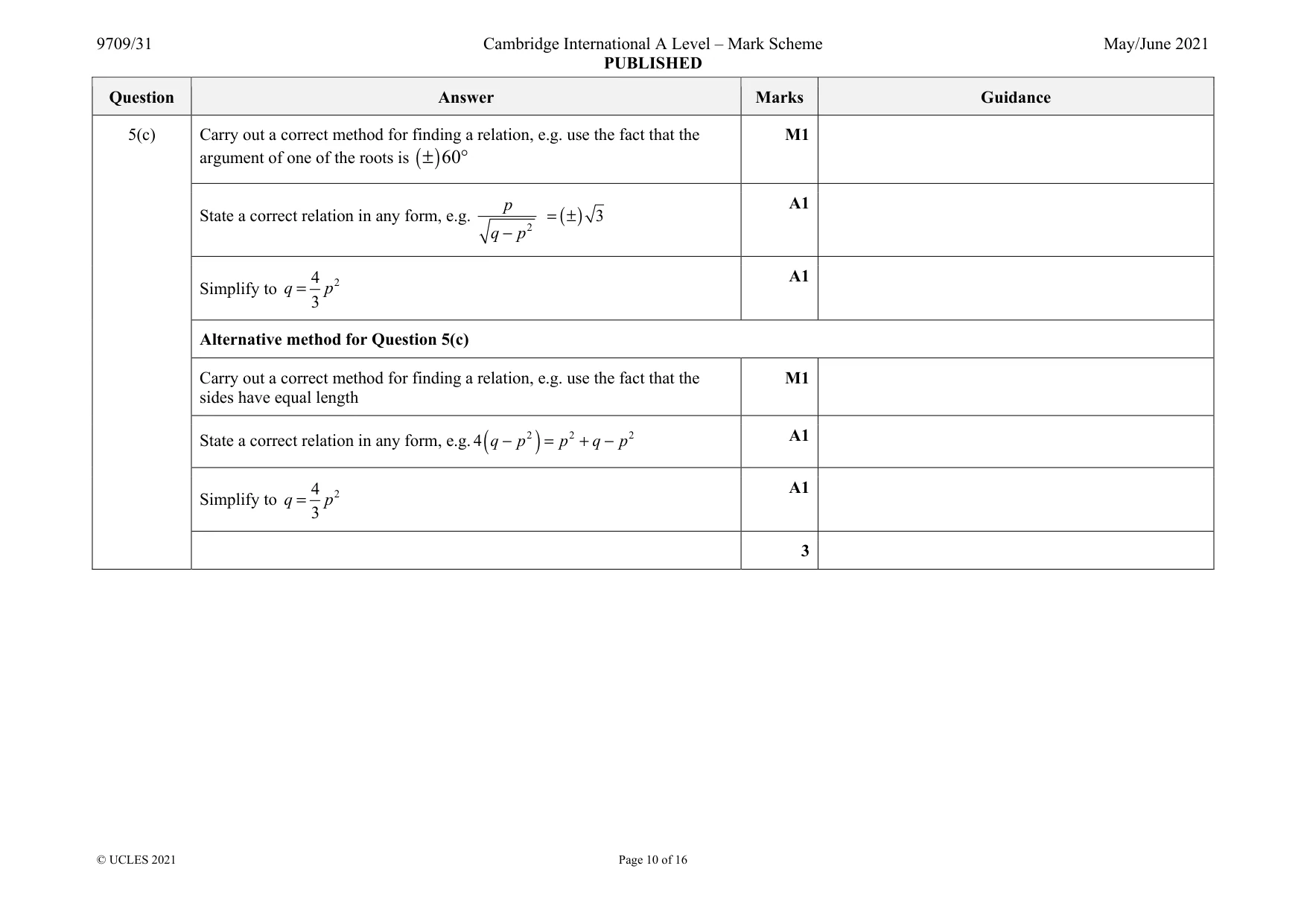 Mark scheme, page 10 of 16