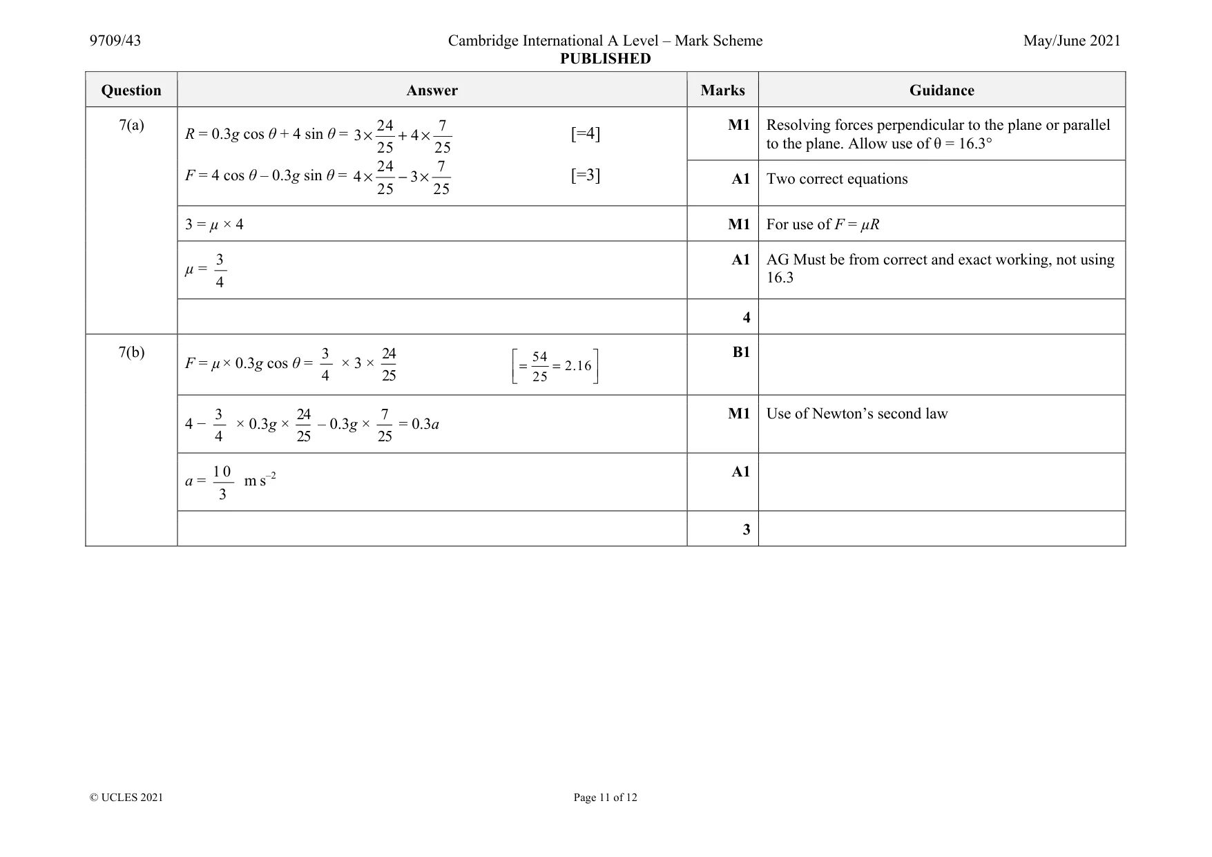 Mark scheme, page 11 of 12