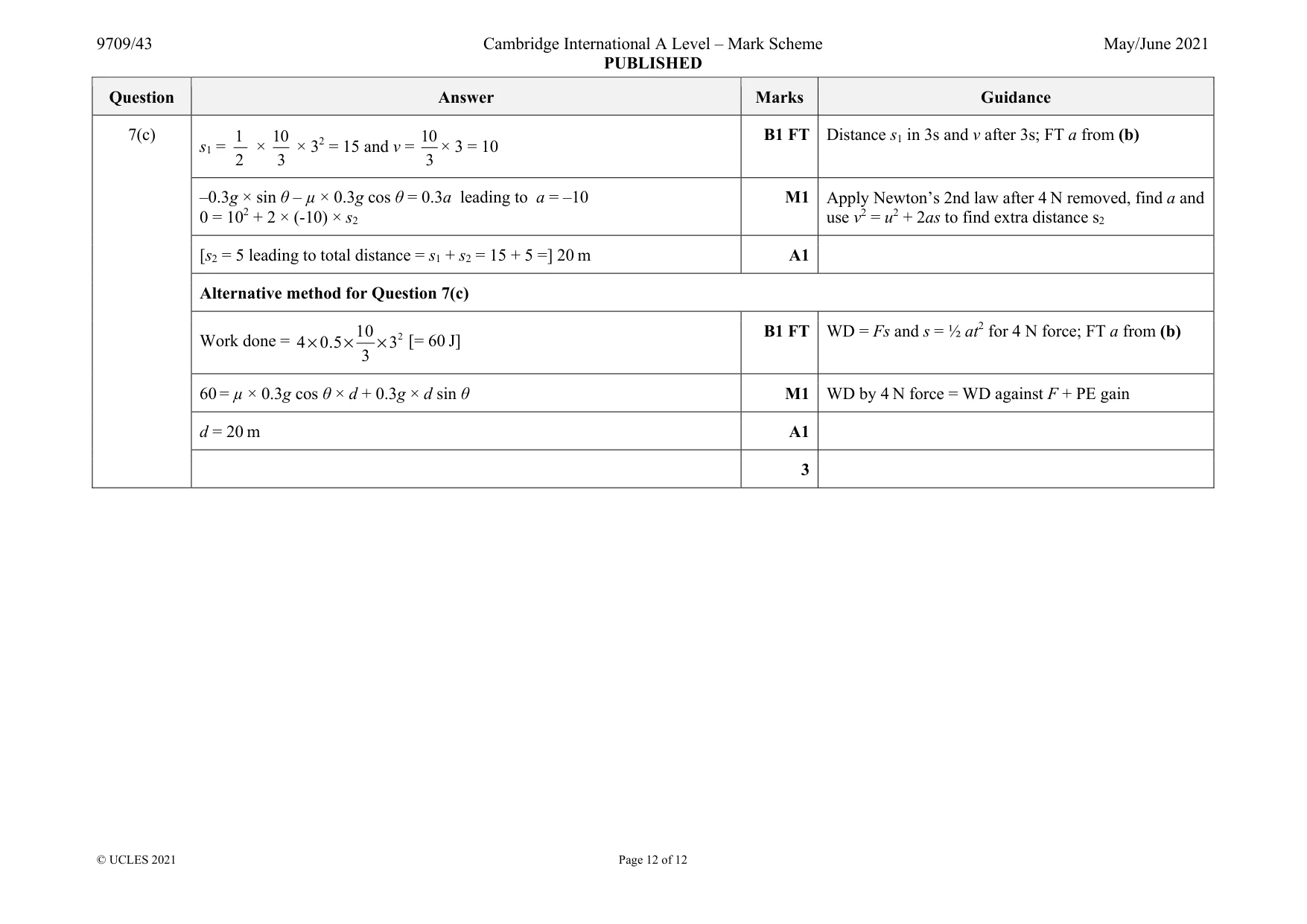 Mark scheme, page 12 of 12