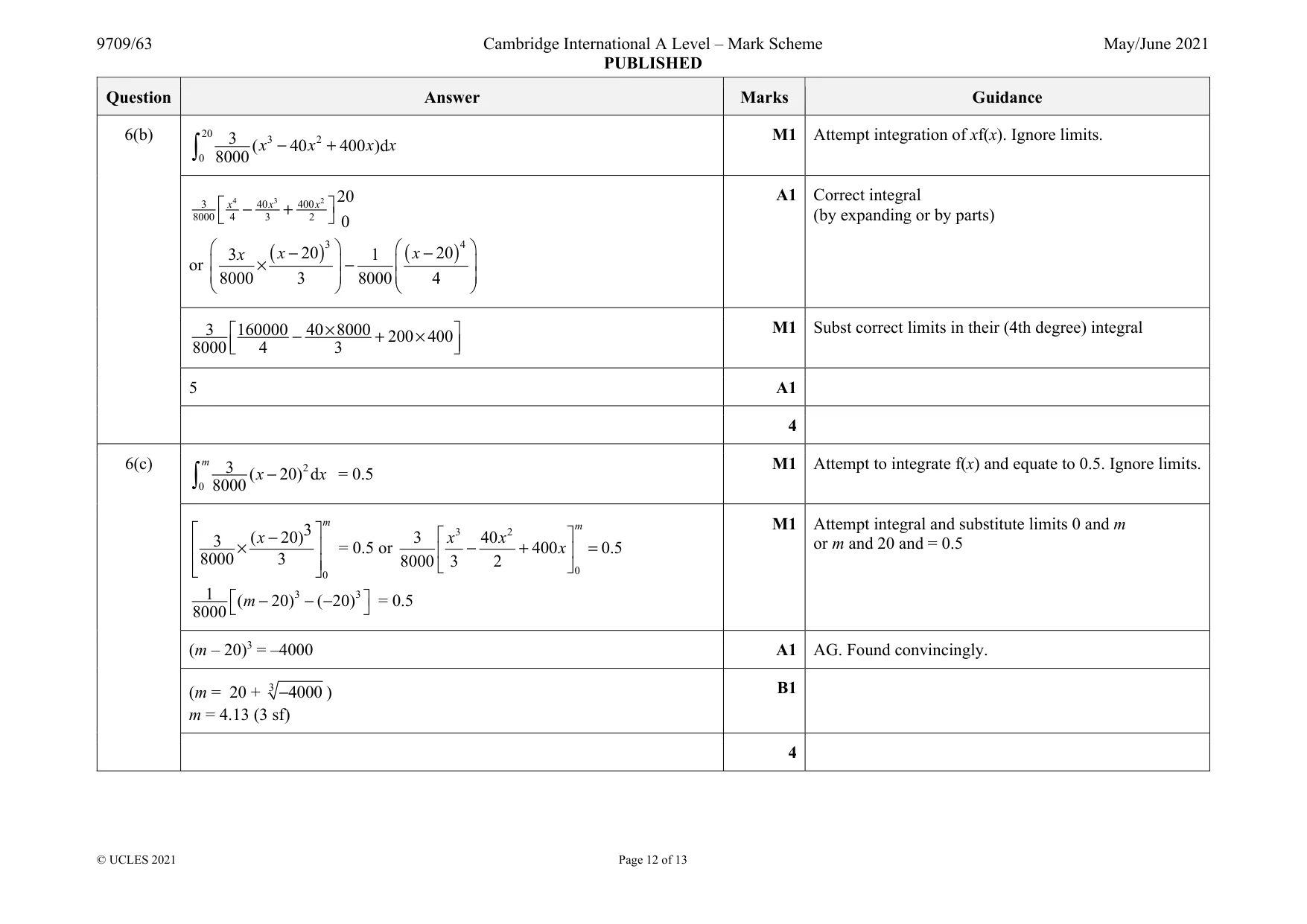 Mark scheme, page 12 of 13