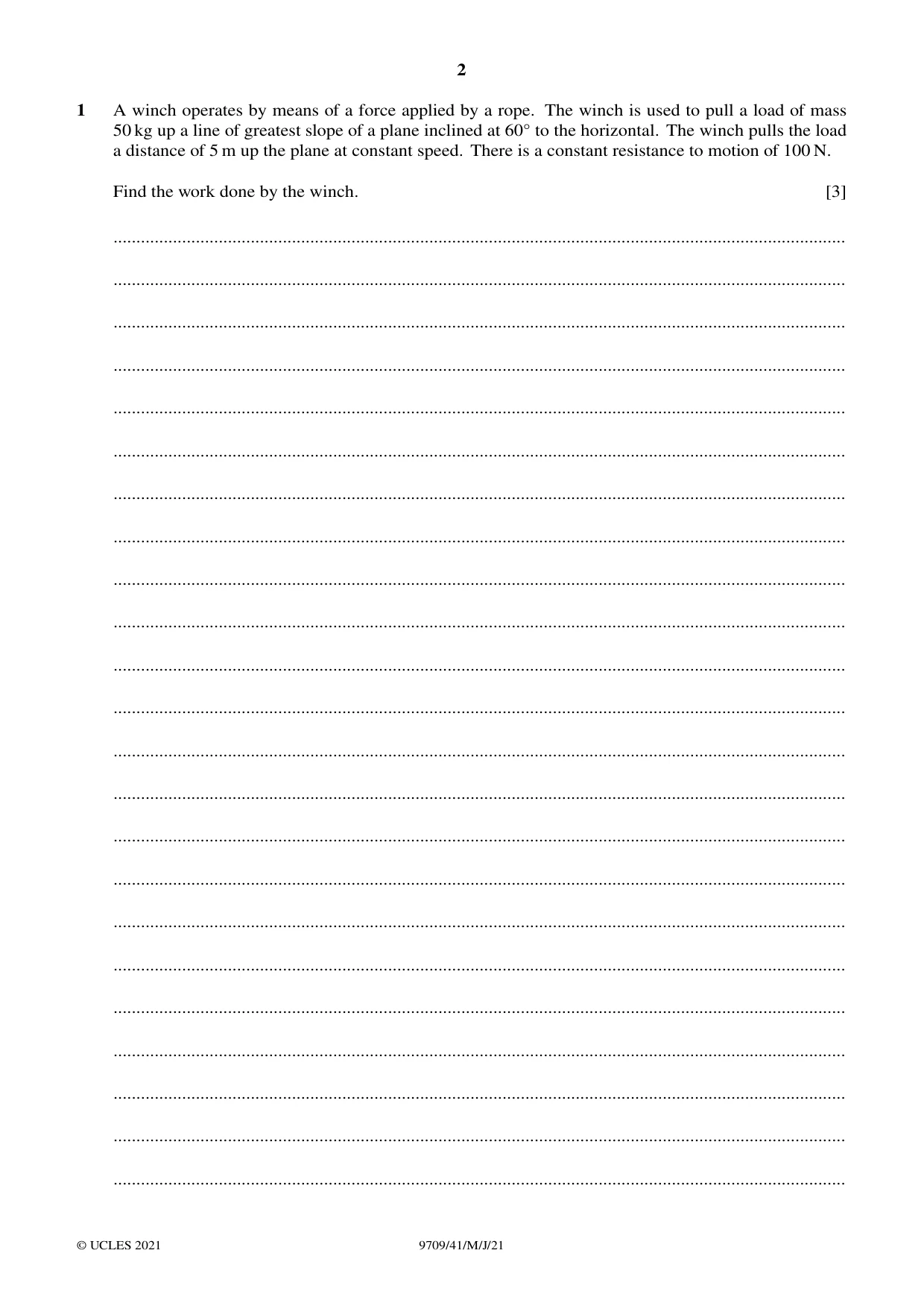 Cambridge A Level Mathematics 9709 2021 May/June Paper 4 · Variant 1 question paper, page 2 of 12
