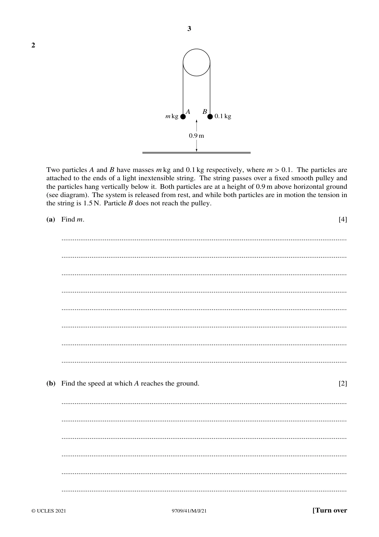 Cambridge A Level Mathematics 9709 2021 May/June Paper 4 · Variant 1 question paper, page 3 of 12