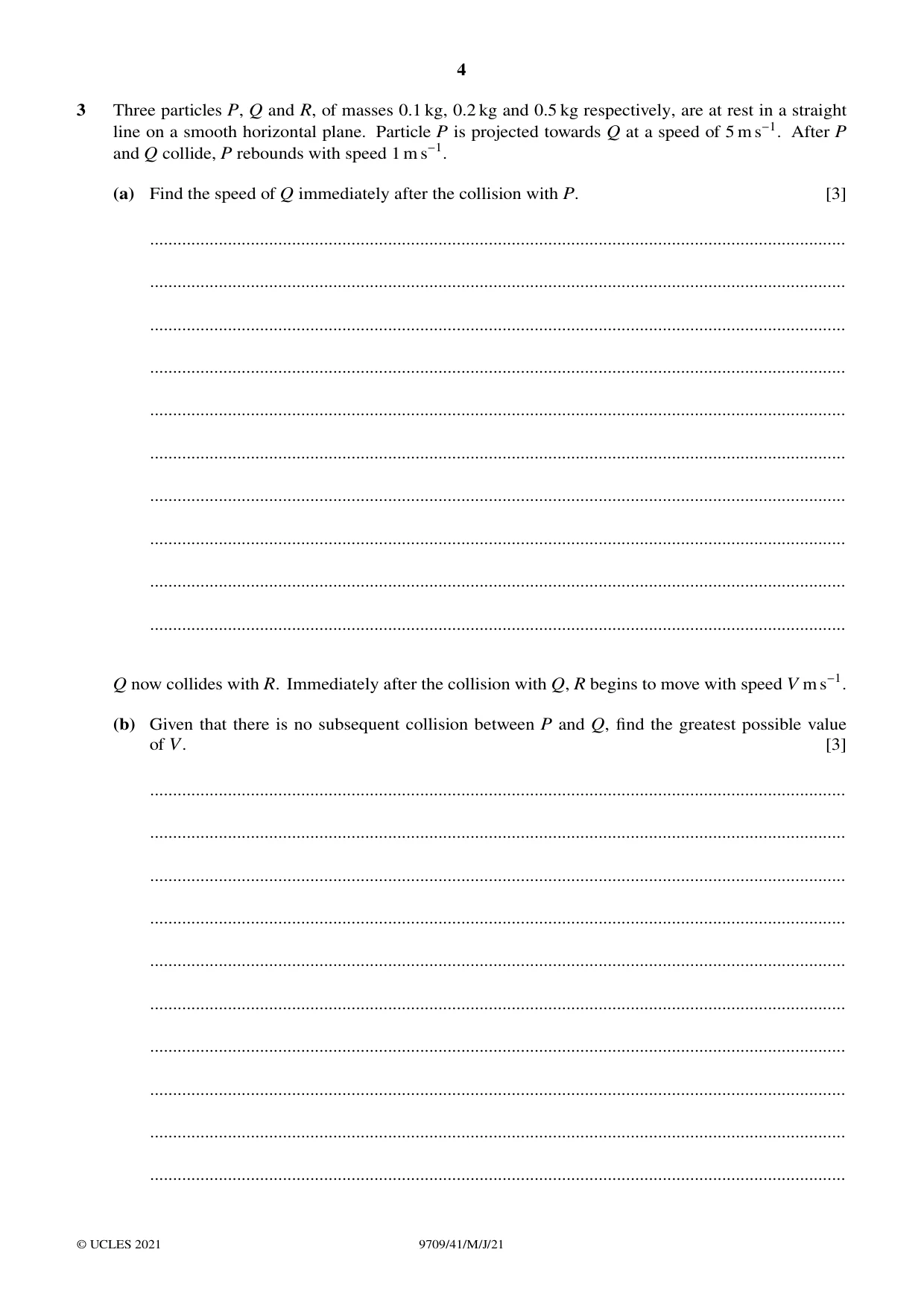 Cambridge A Level Mathematics 9709 2021 May/June Paper 4 · Variant 1 question paper, page 4 of 12