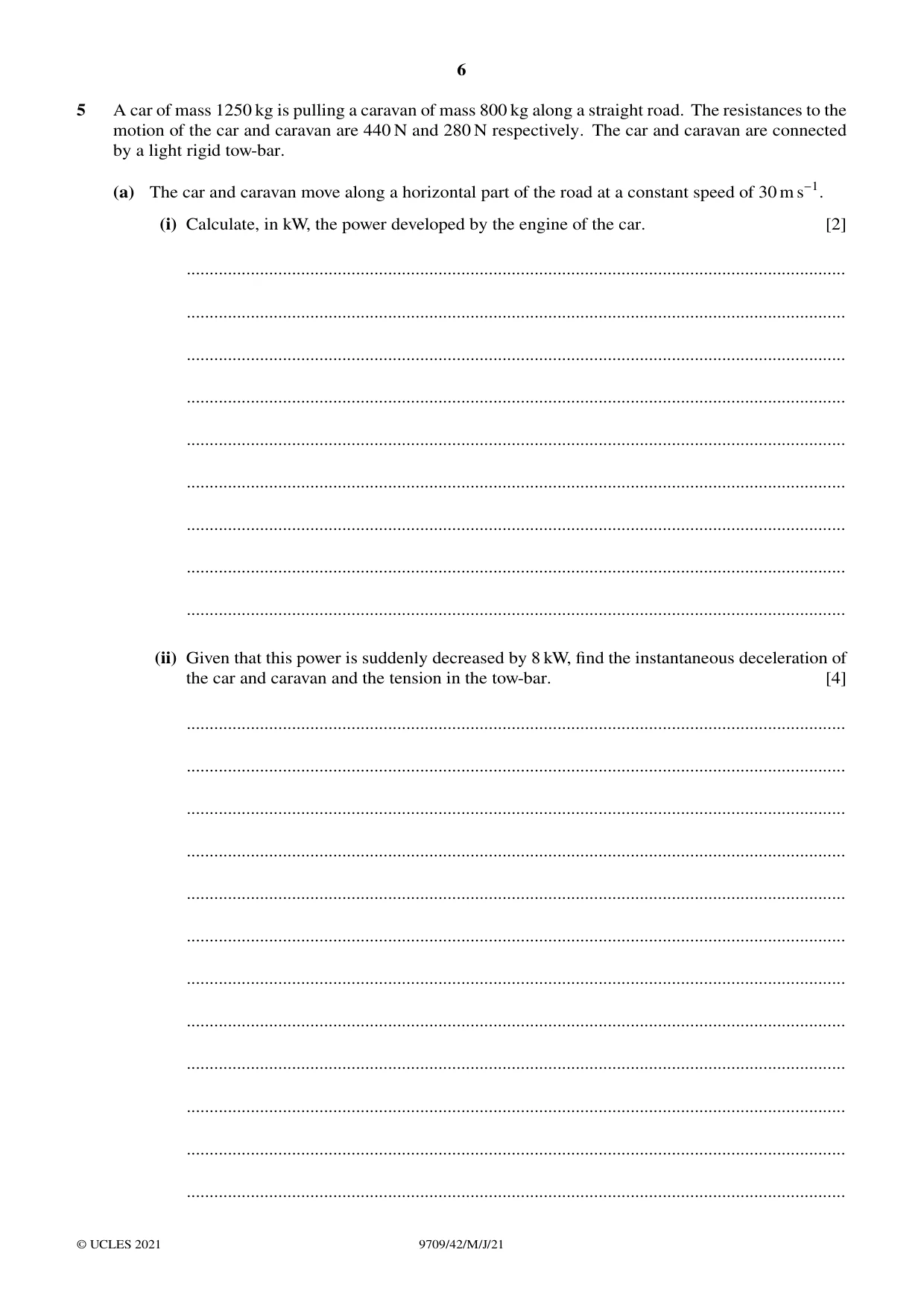 Cambridge A Level Mathematics 9709 2021 May/June Paper 4 · Variant 2 question paper, page 6 of 12