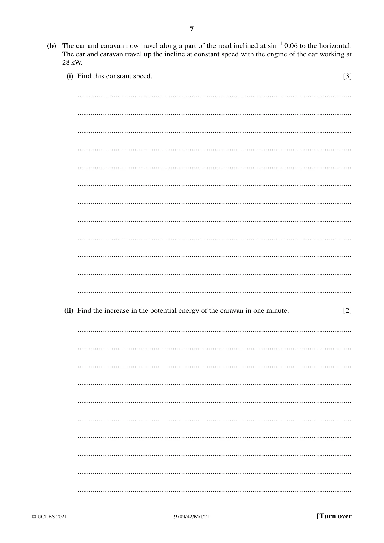 Cambridge A Level Mathematics 9709 2021 May/June Paper 4 · Variant 2 question paper, page 7 of 12