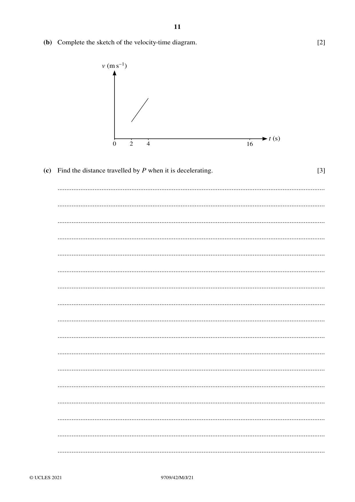 Cambridge A Level Mathematics 9709 2021 May/June Paper 4 · Variant 2 question paper, page 11 of 12