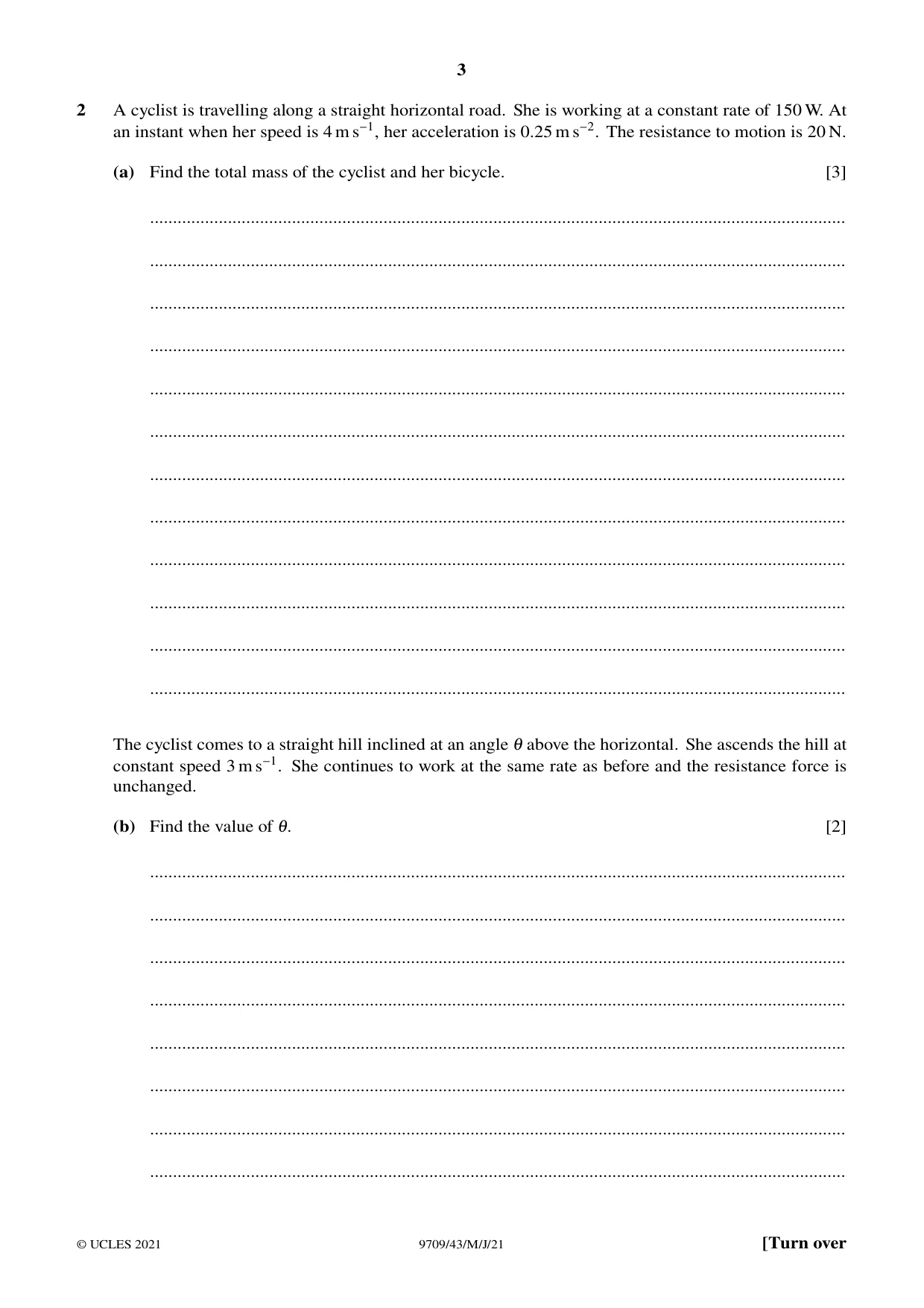 Cambridge A Level Mathematics 9709 2021 May/June Paper 4 · Variant 3 question paper, page 3 of 12