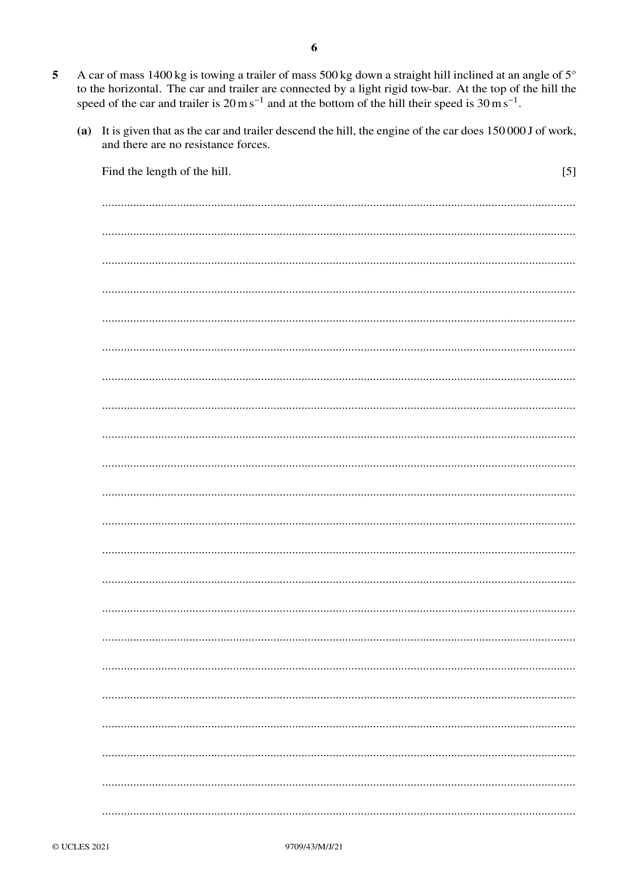 Cambridge A Level Mathematics 9709 2021 May/June Paper 4 · Variant 3 question paper, page 6 of 12