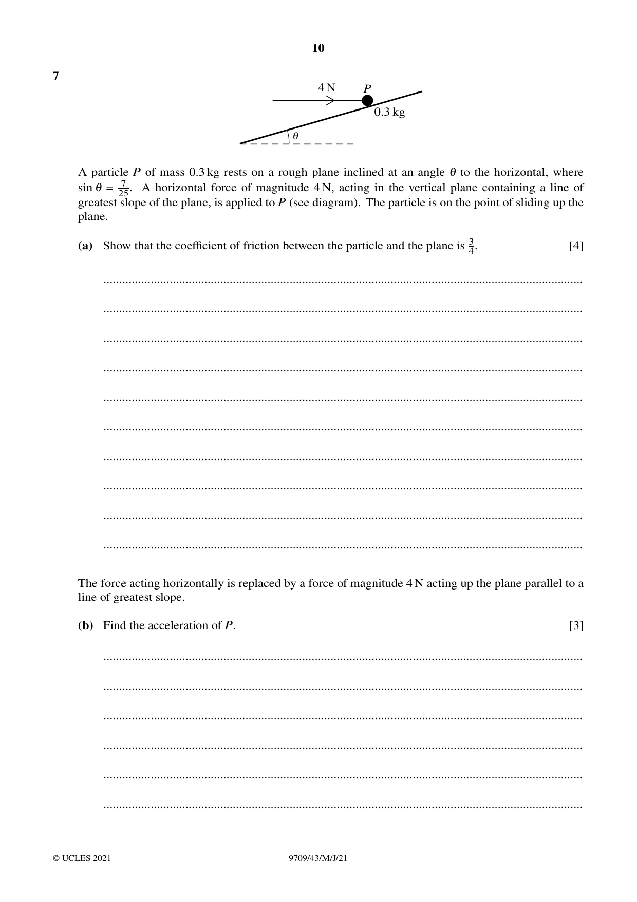 Cambridge A Level Mathematics 9709 2021 May/June Paper 4 · Variant 3 question paper, page 10 of 12