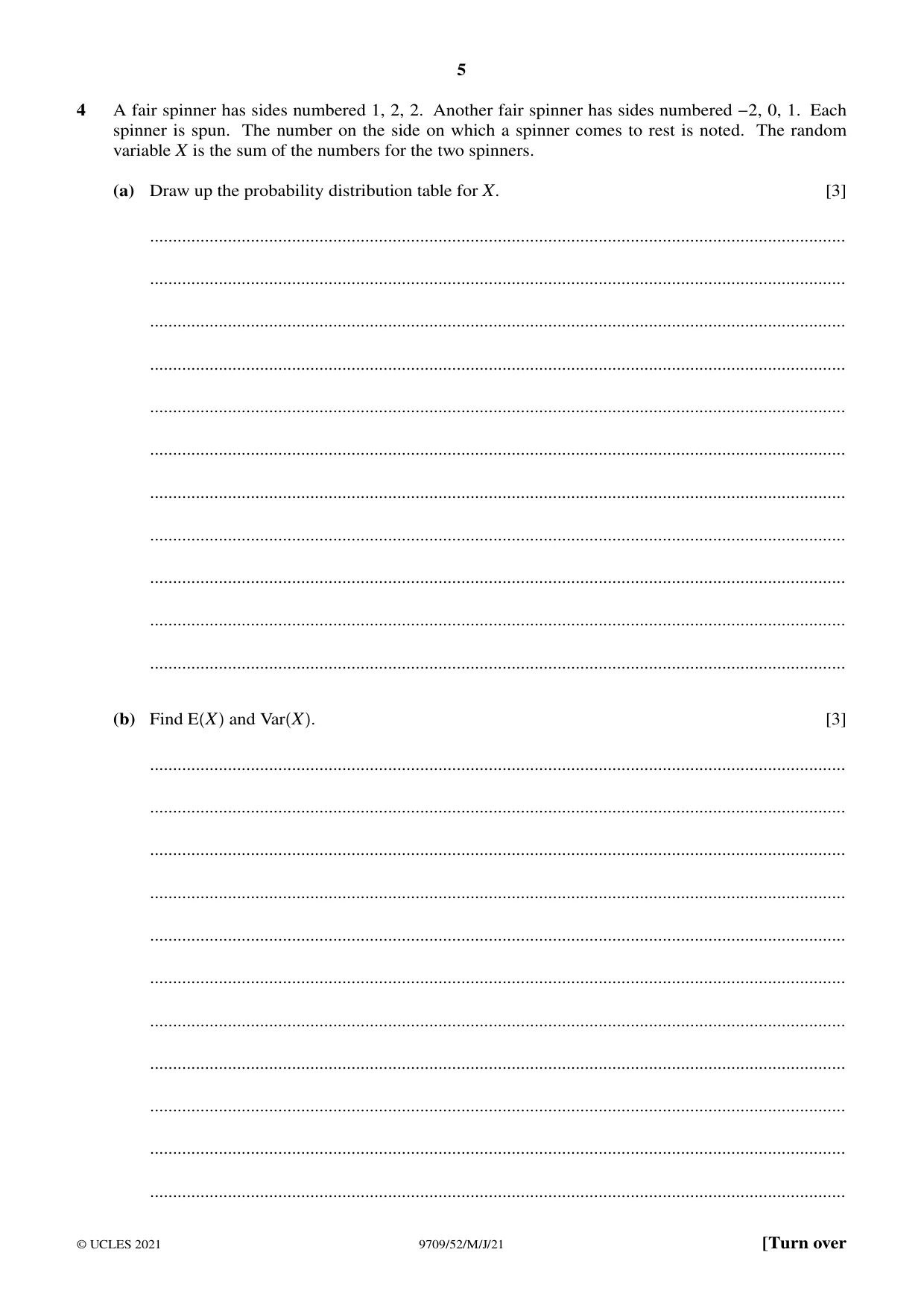 Cambridge A Level Mathematics 9709 2021 May/June Paper 5 · Variant 2 question paper, page 5 of 12