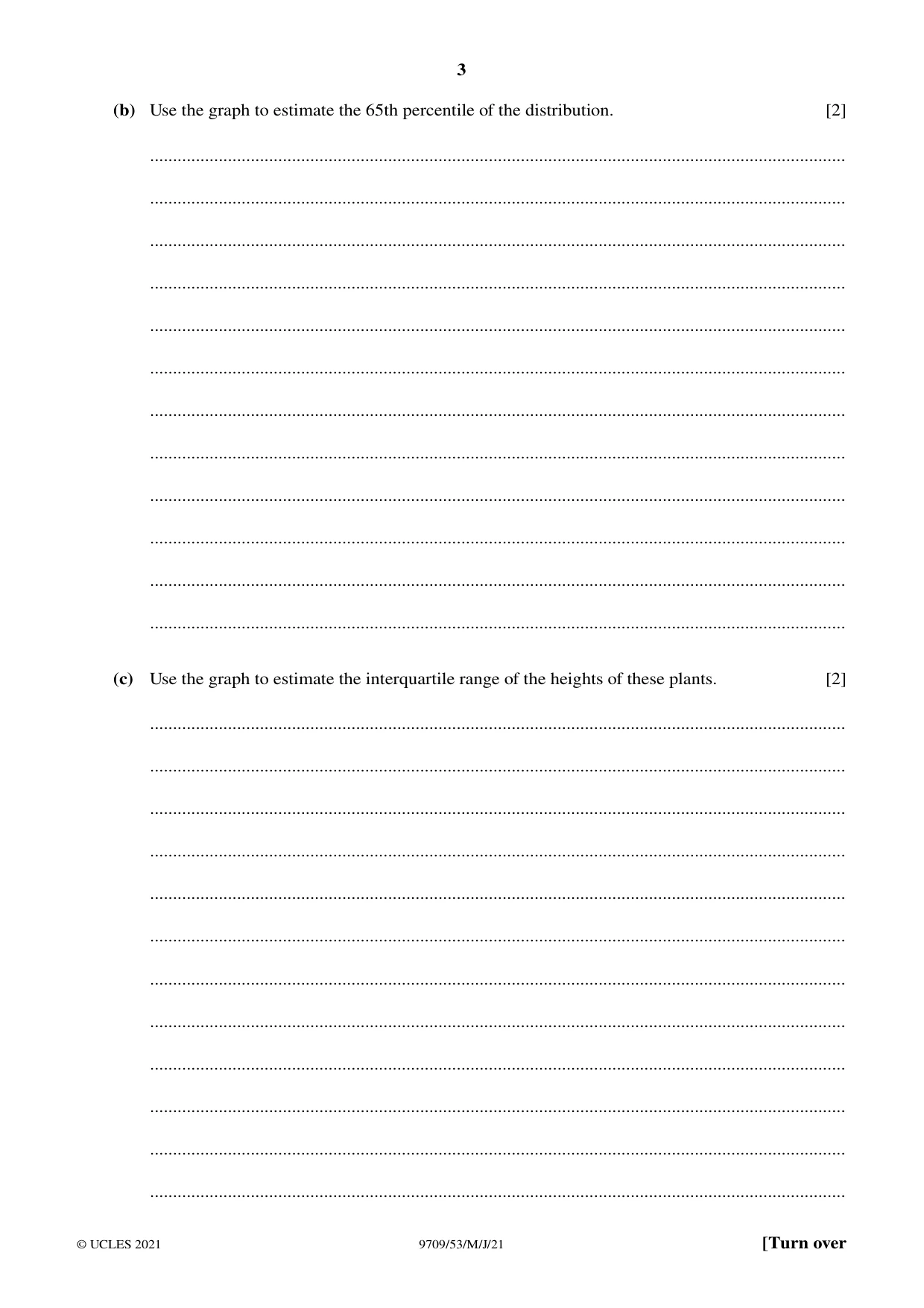 Cambridge A Level Mathematics 9709 2021 May/June Paper 5 · Variant 3 question paper, page 3 of 16