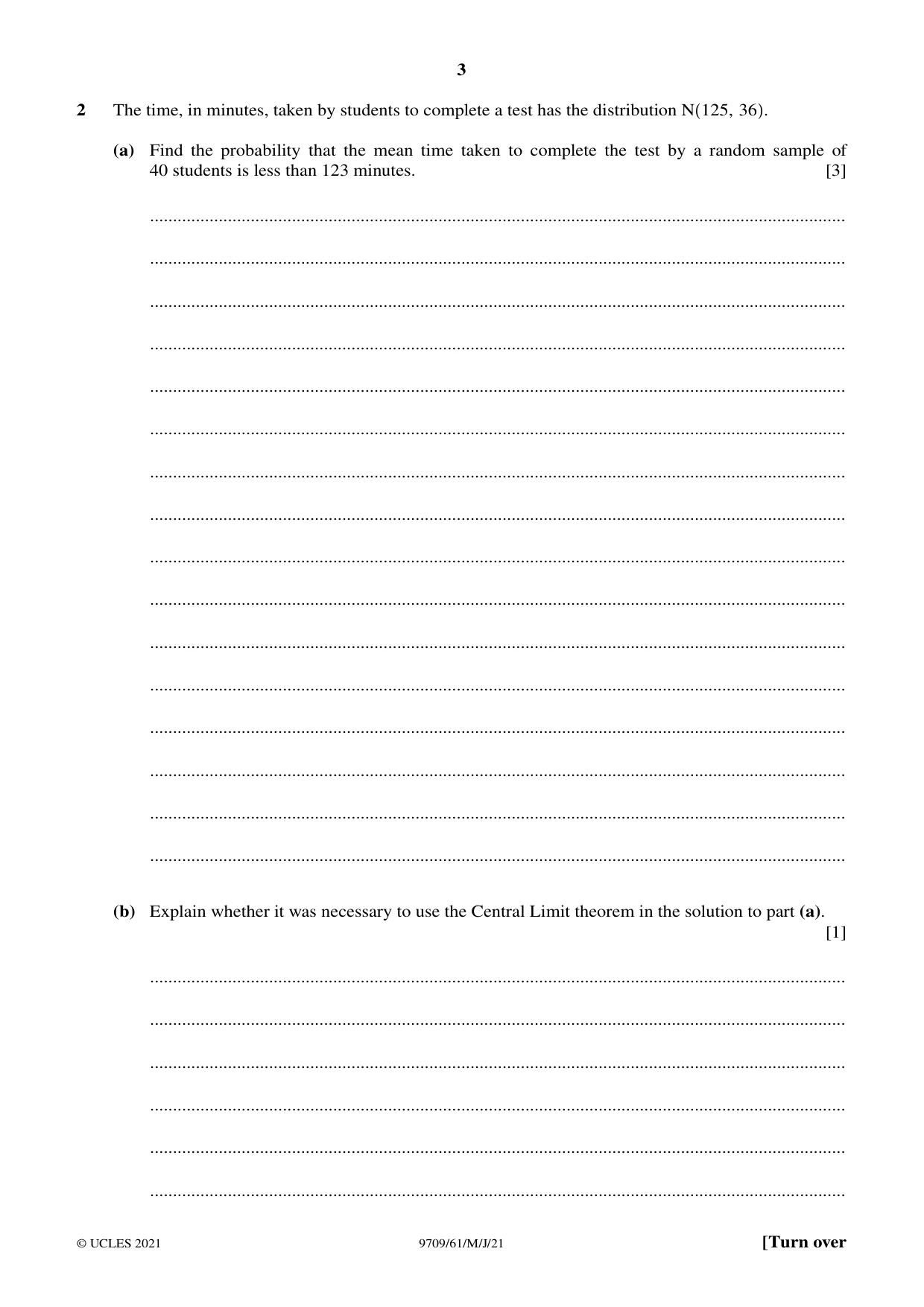 Cambridge A Level Mathematics 9709 2021 May/June Paper 6 · Variant 1 question paper, page 3 of 16