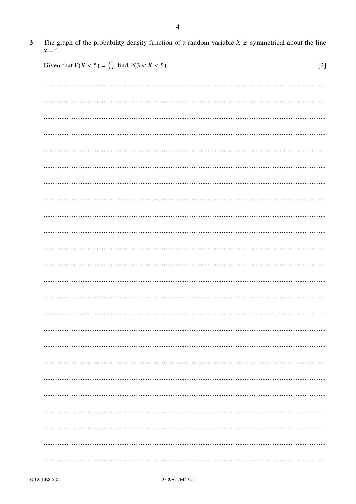 Cambridge A Level Mathematics 9709 2021 May/June Paper 6 · Variant 1 question paper, page 4 of 16