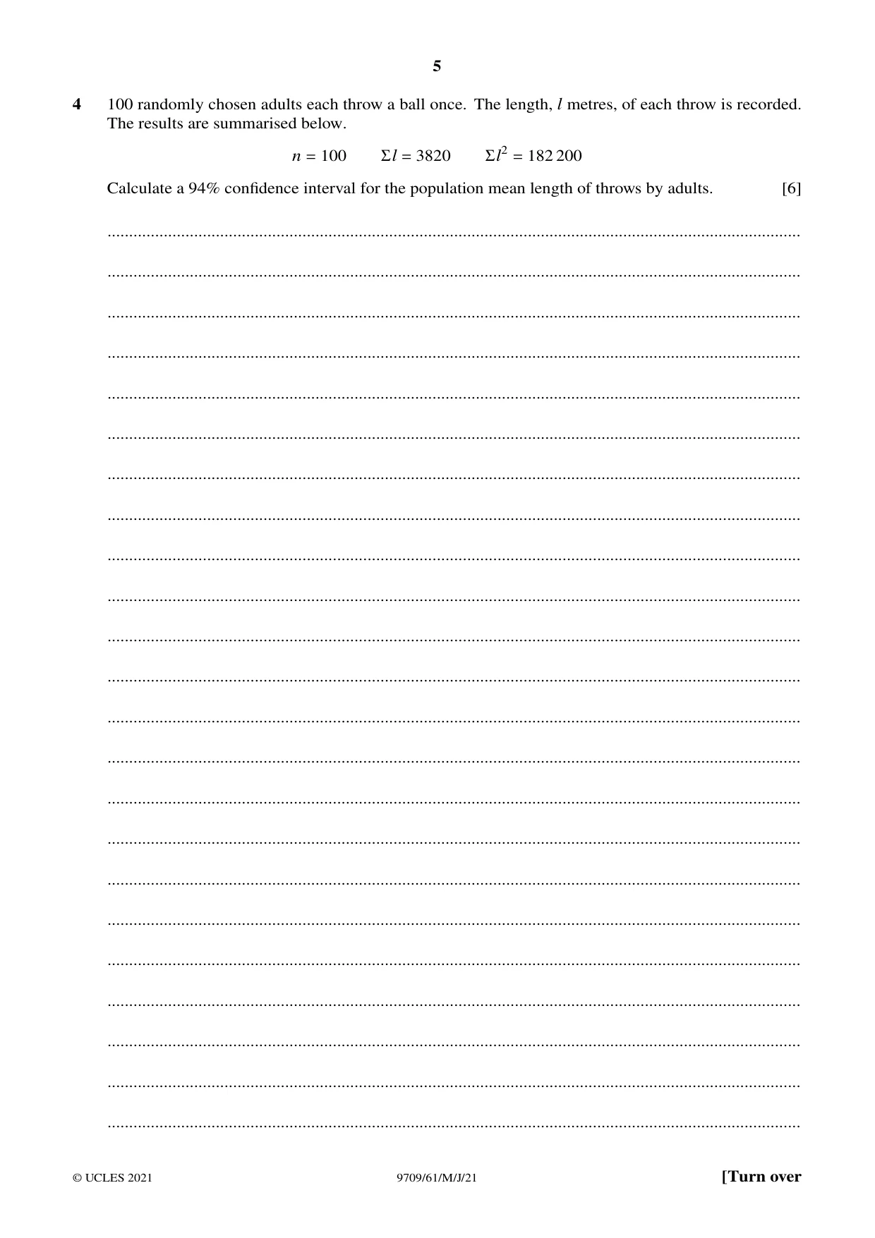 Cambridge A Level Mathematics 9709 2021 May/June Paper 6 · Variant 1 question paper, page 5 of 16