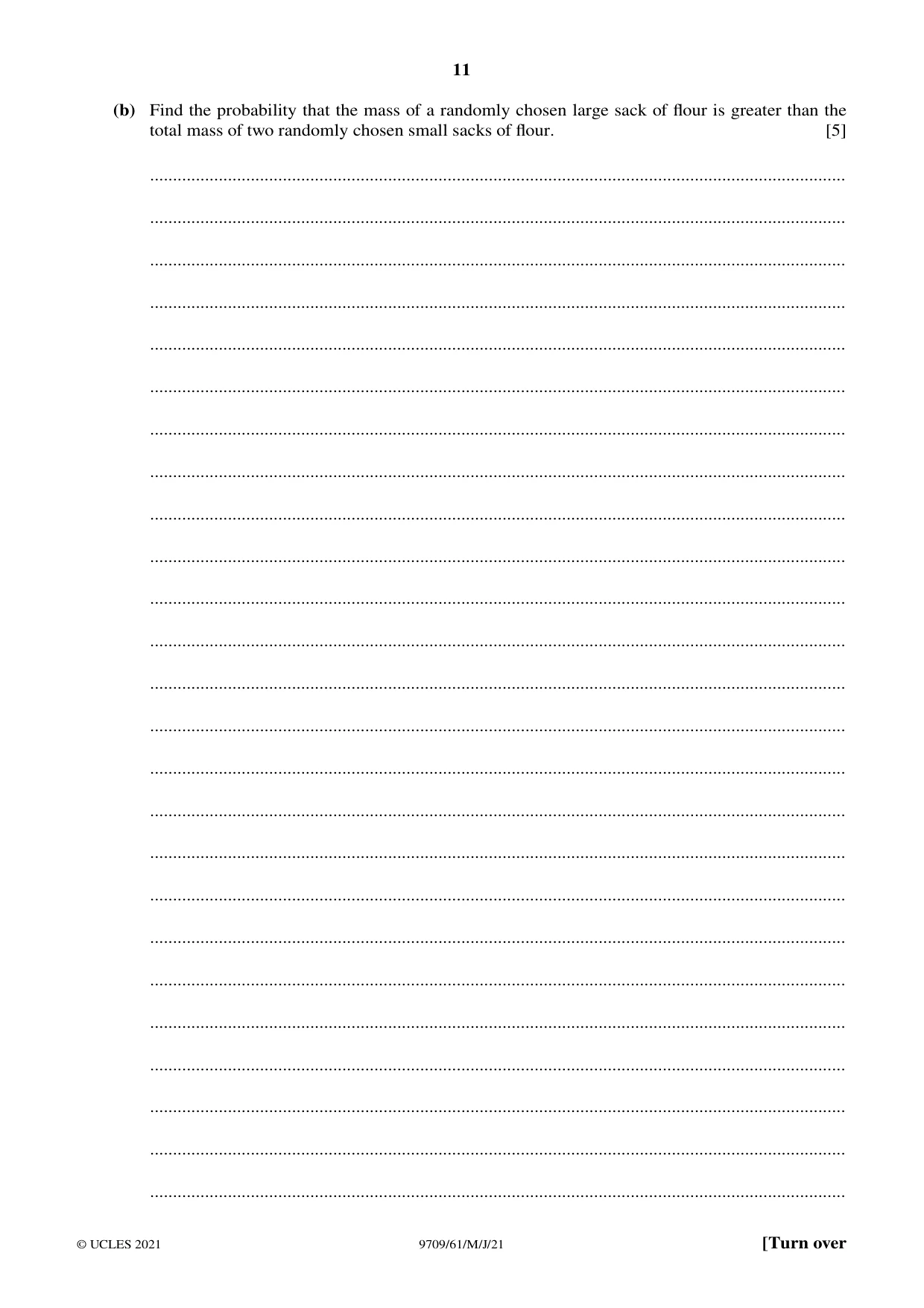 Cambridge A Level Mathematics 9709 2021 May/June Paper 6 · Variant 1 question paper, page 11 of 16
