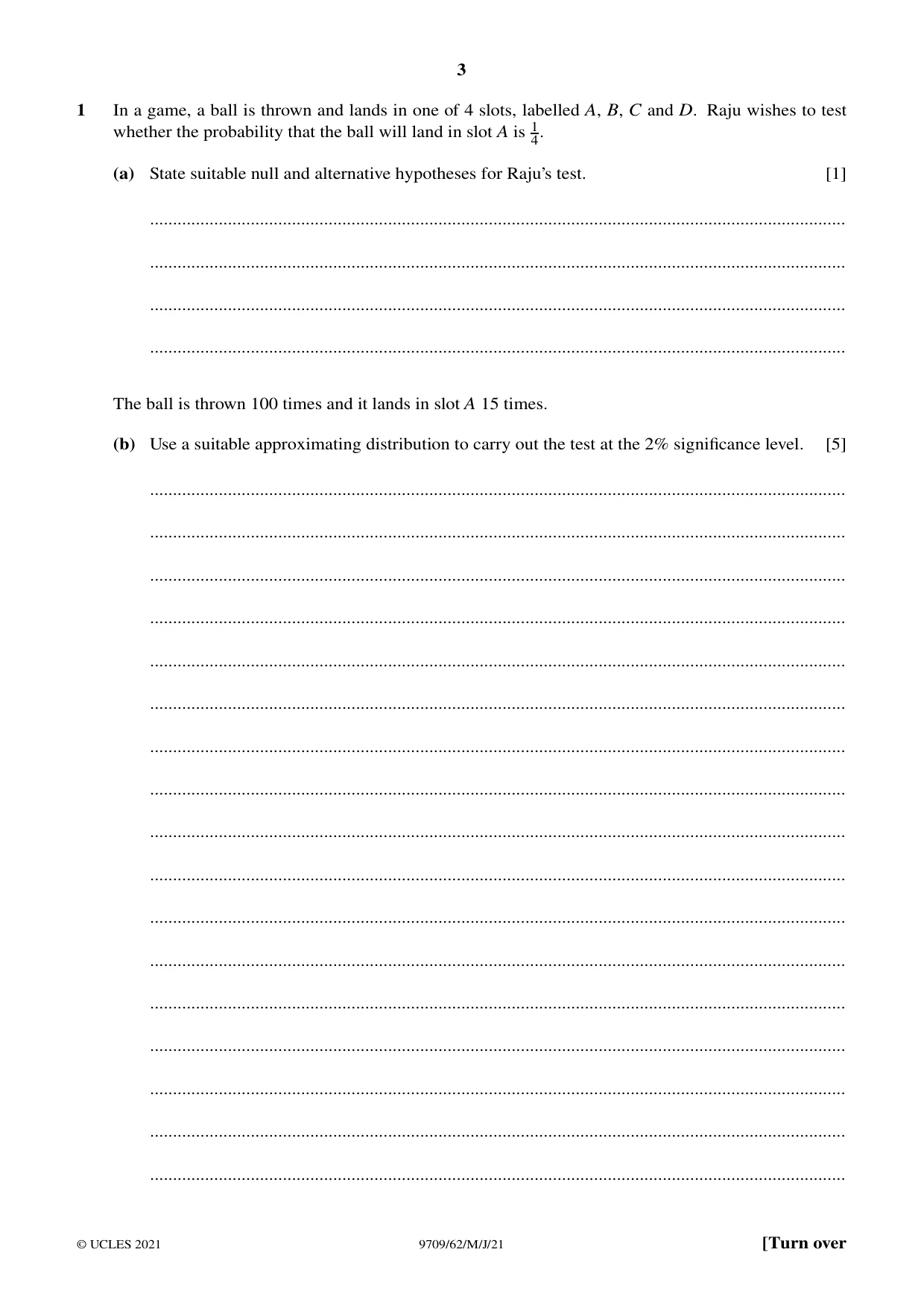 Cambridge A Level Mathematics 9709 2021 May/June Paper 6 · Variant 2 question paper, page 3 of 12