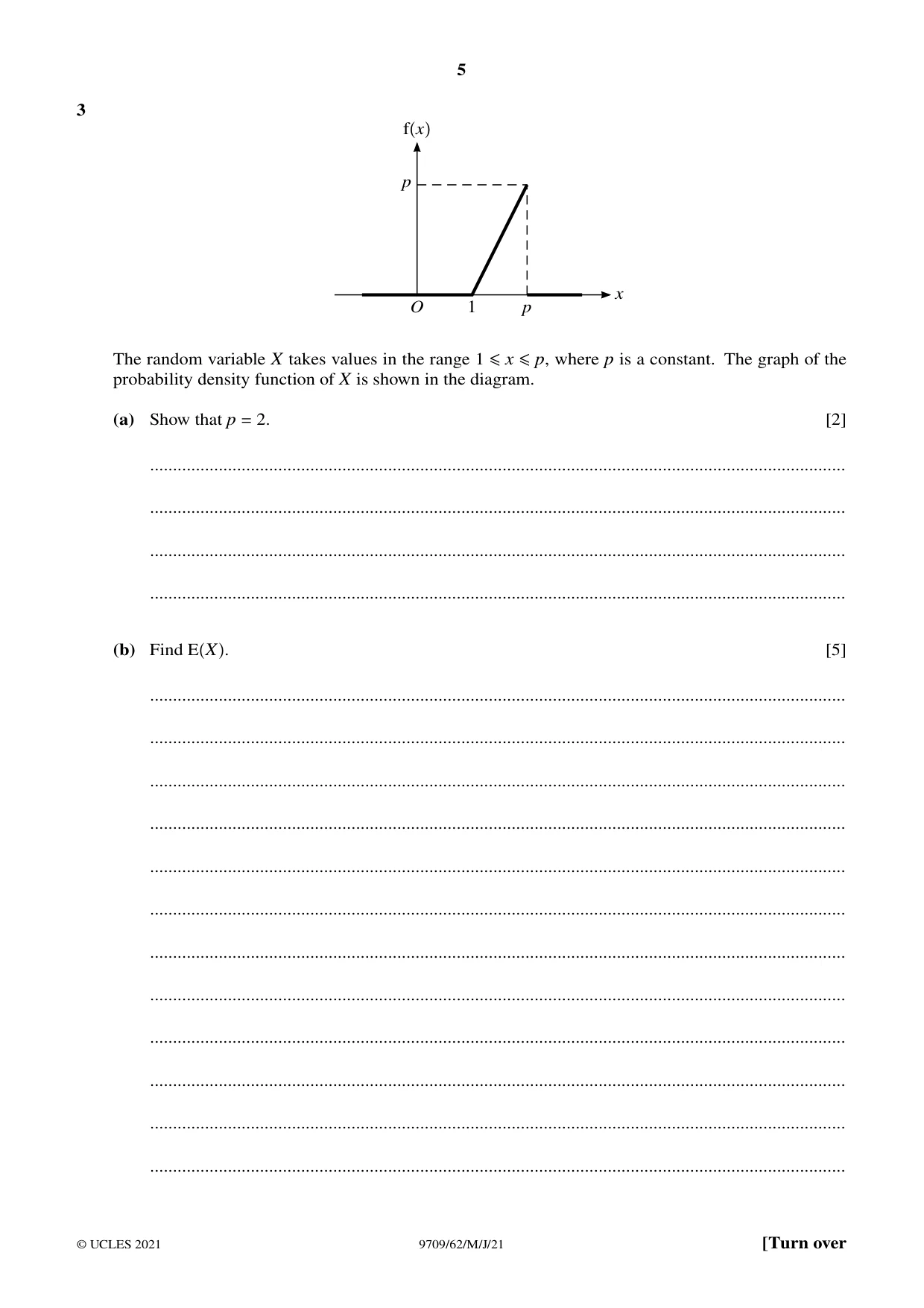 Cambridge A Level Mathematics 9709 2021 May/June Paper 6 · Variant 2 question paper, page 5 of 12