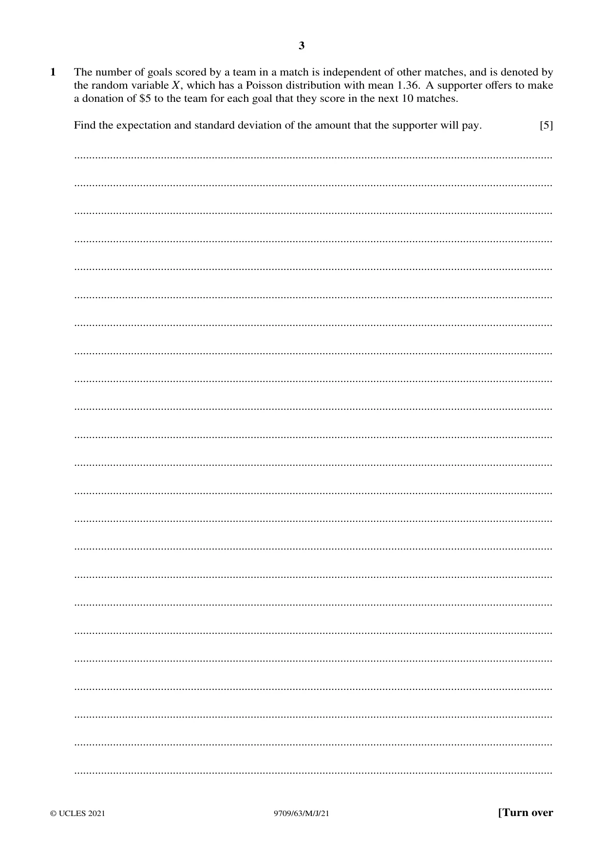 Cambridge A Level Mathematics 9709 2021 May/June Paper 6 · Variant 3 question paper, page 3 of 16