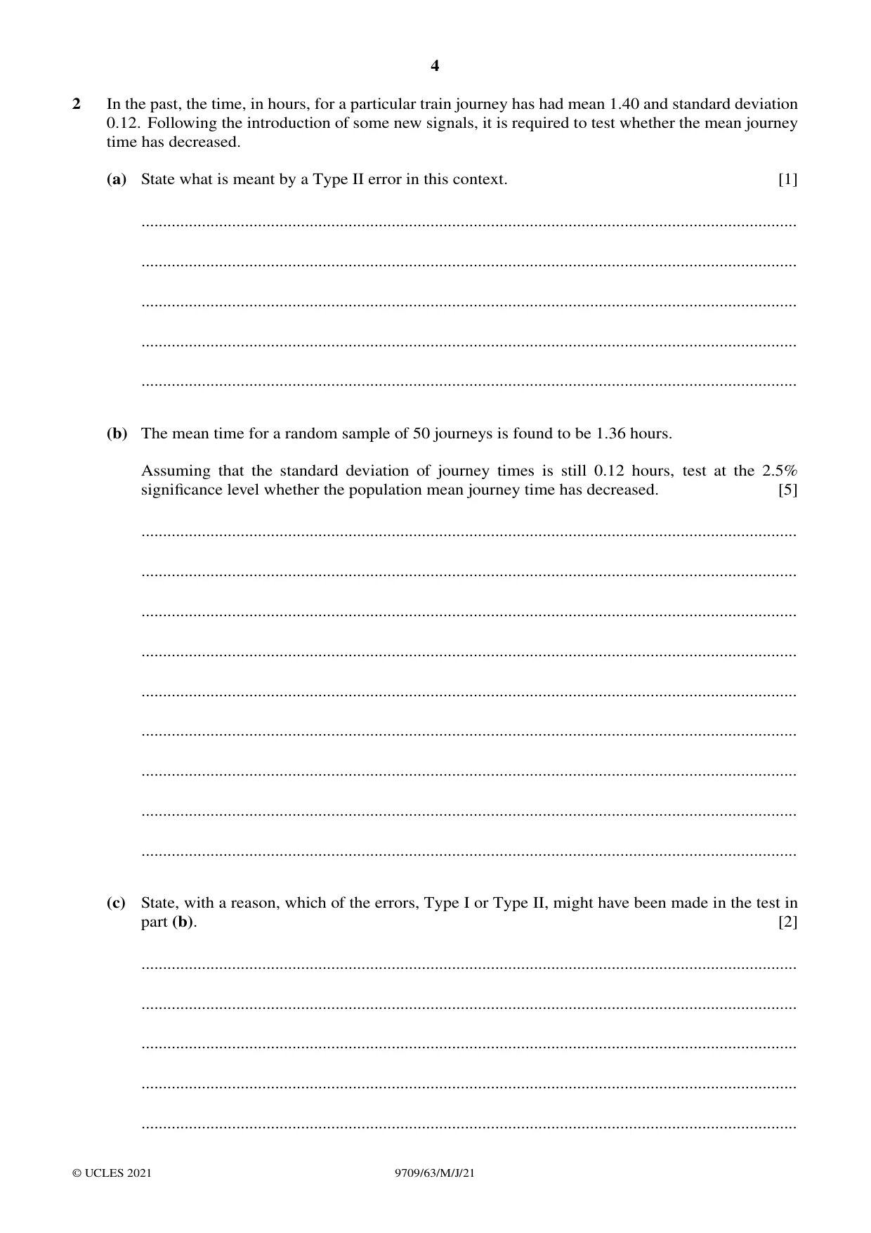 Cambridge A Level Mathematics 9709 2021 May/June Paper 6 · Variant 3 question paper, page 4 of 16