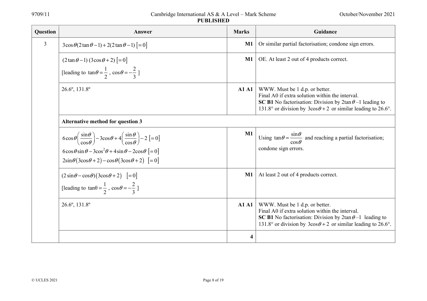 Mark scheme, page 8 of 19