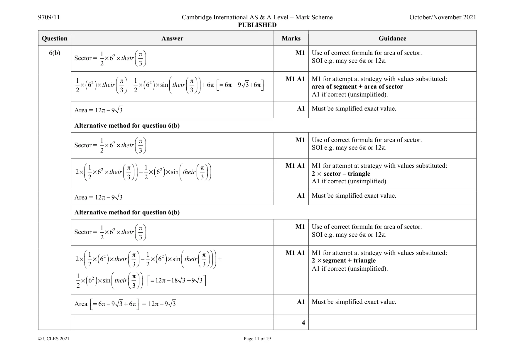 Mark scheme, page 11 of 19
