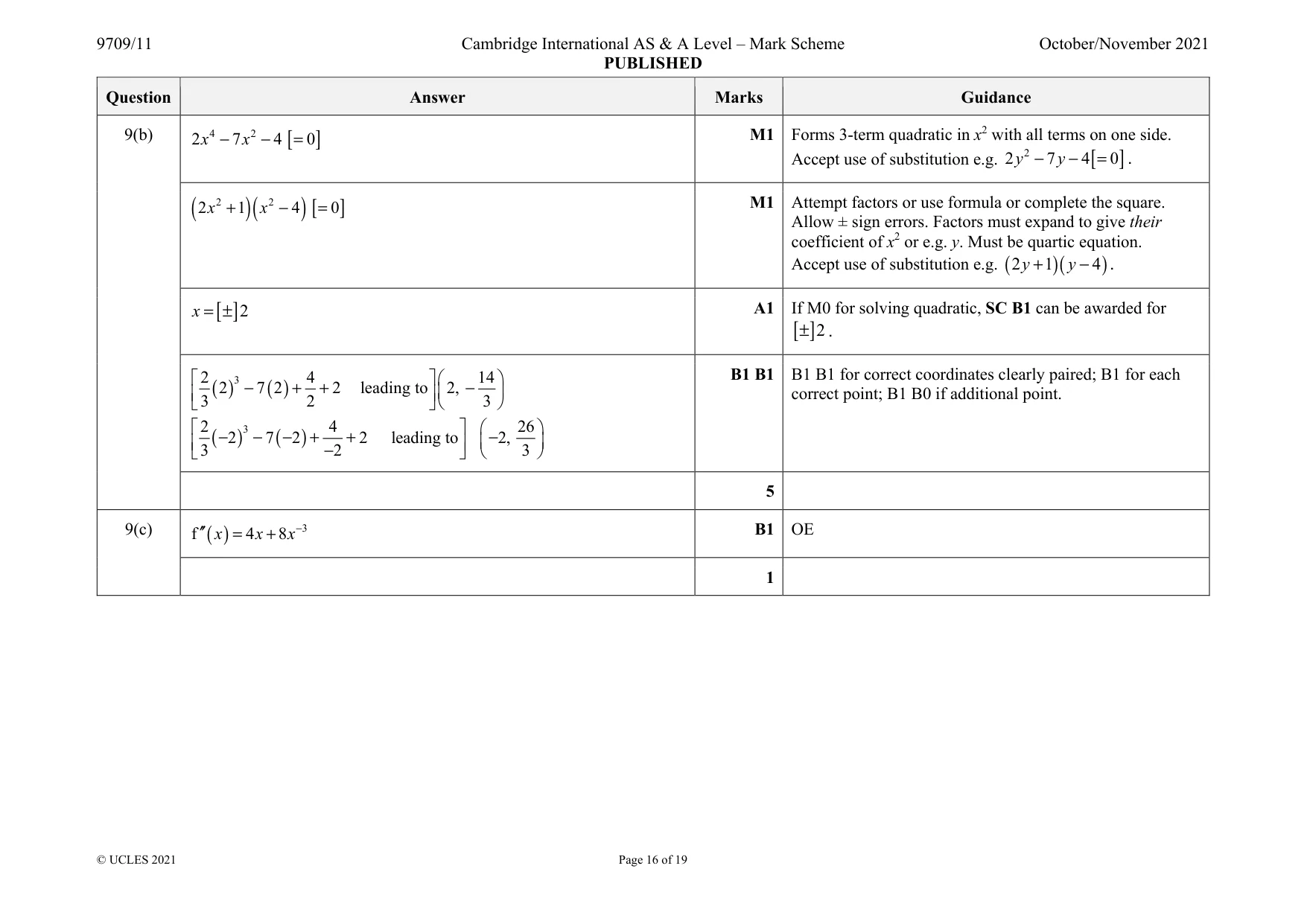 Mark scheme, page 16 of 19