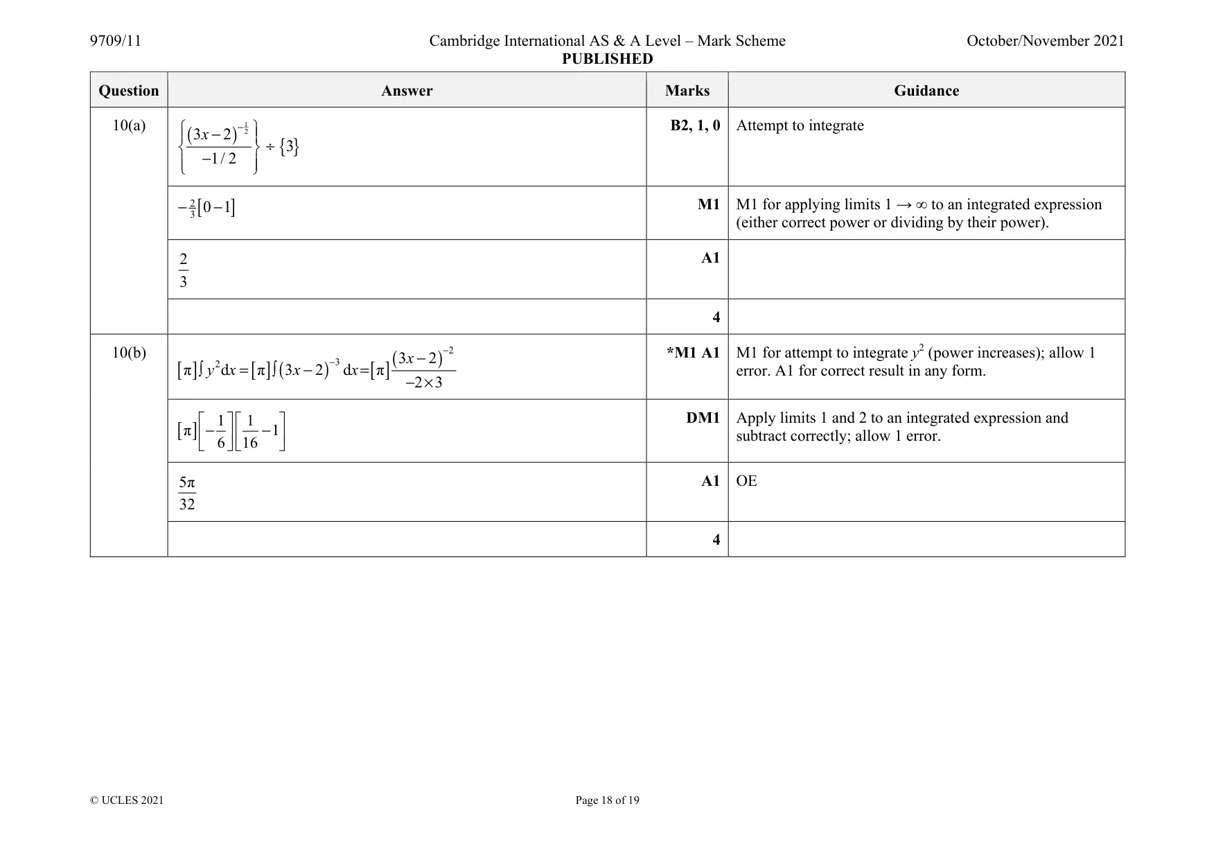 Mark scheme, page 18 of 19