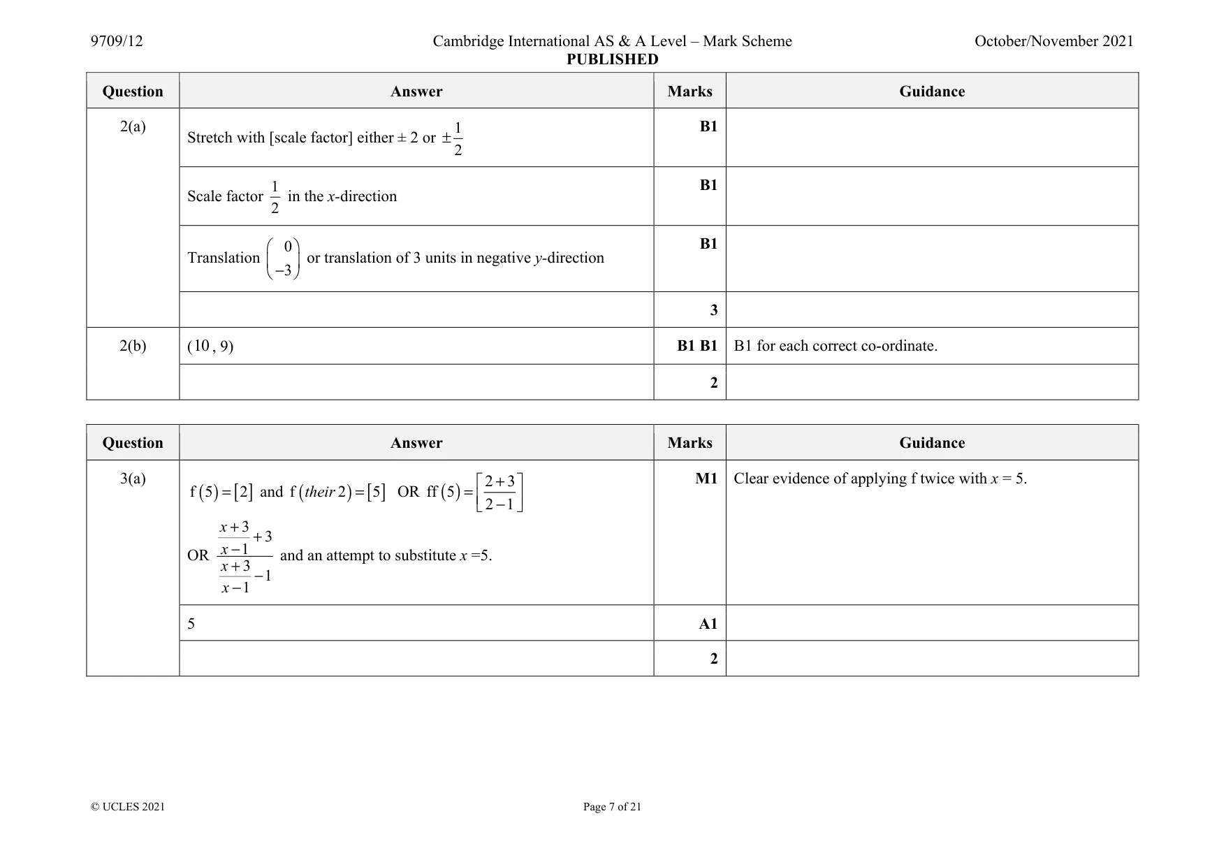 Mark scheme, page 7 of 21
