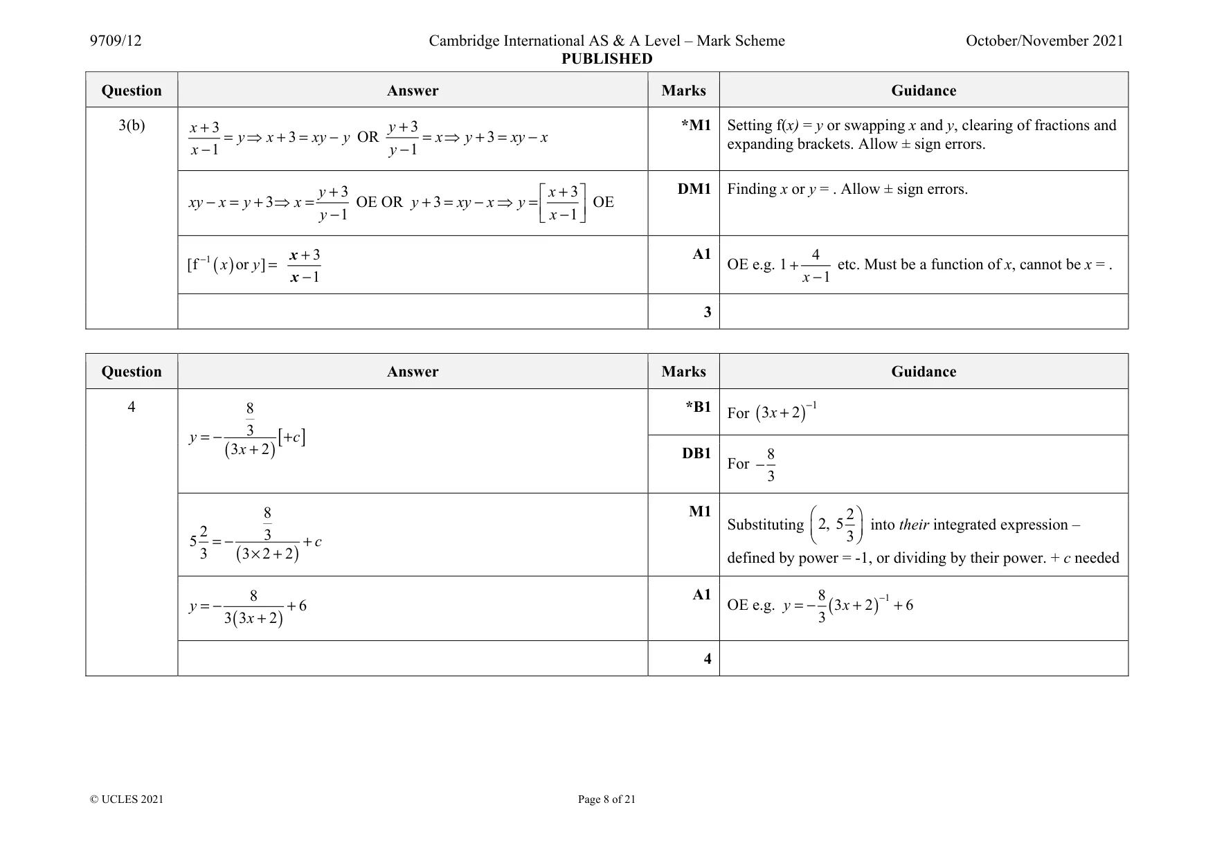 Mark scheme, page 8 of 21