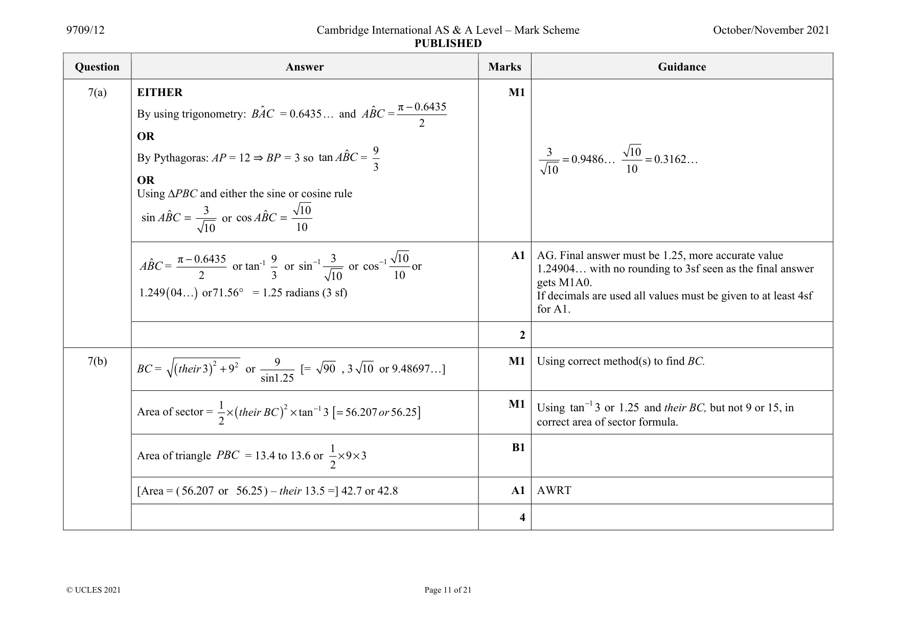 Mark scheme, page 11 of 21