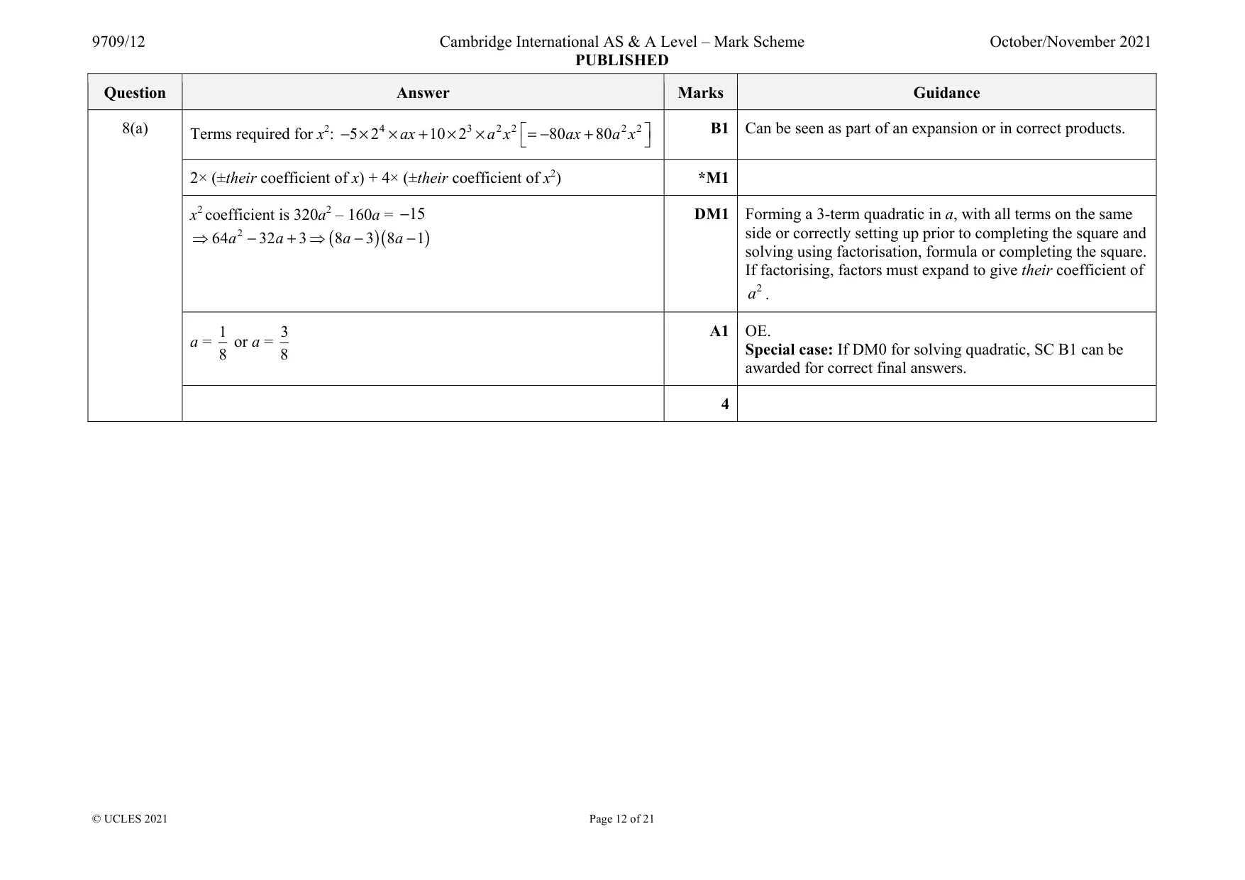 Mark scheme, page 12 of 21