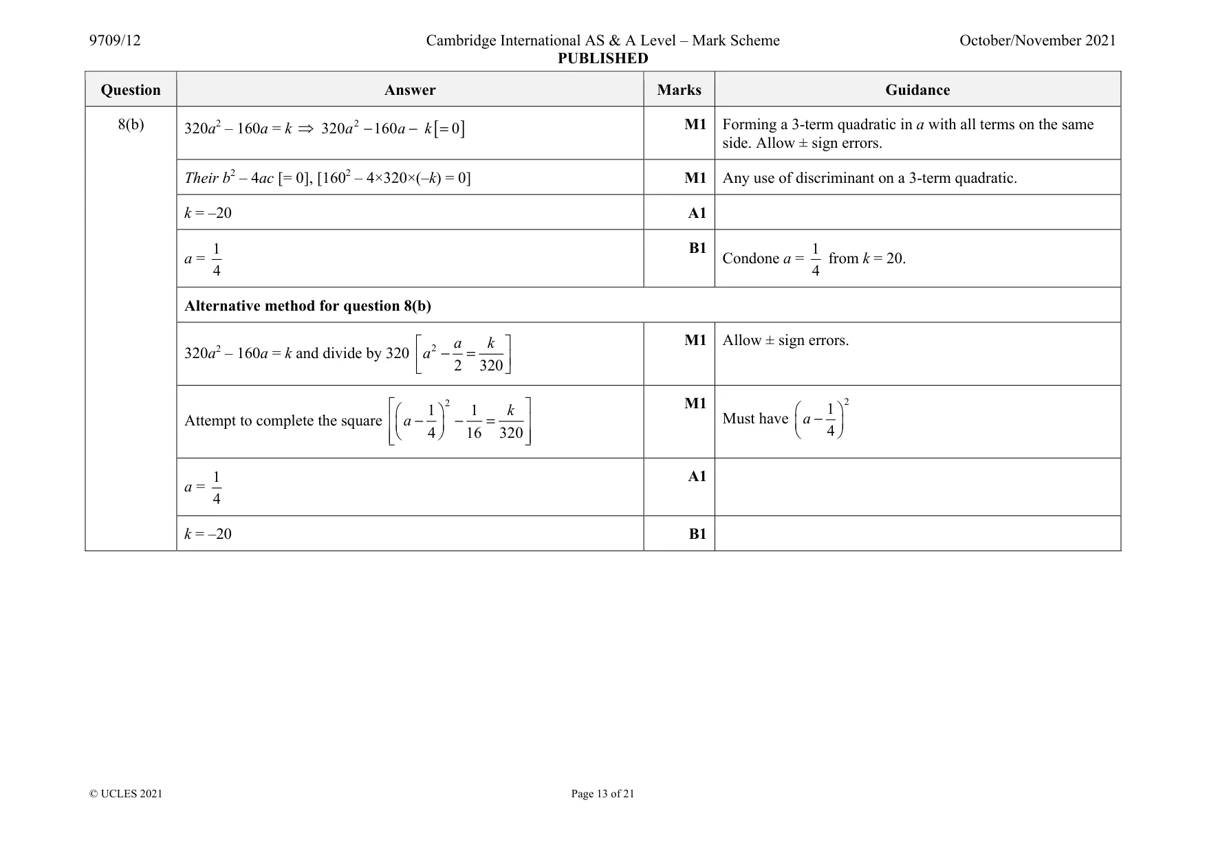 Mark scheme, page 13 of 21