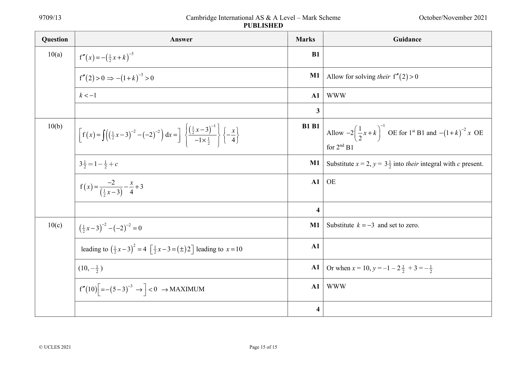 Mark scheme, page 15 of 15