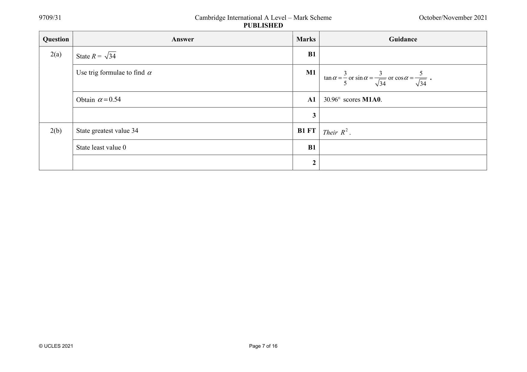 Mark scheme, page 7 of 16