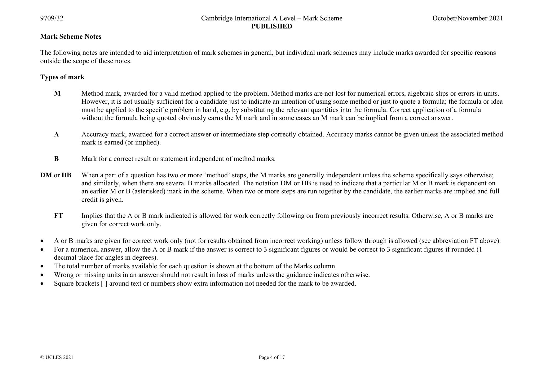 Mark scheme, page 4 of 17