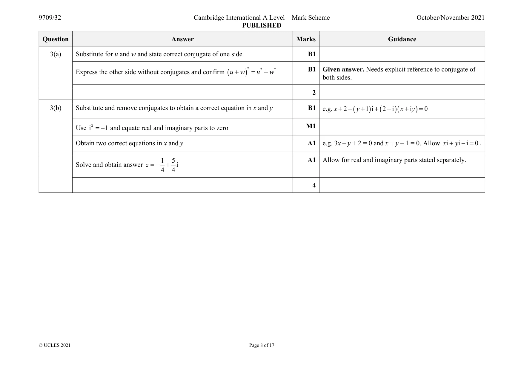 Mark scheme, page 8 of 17