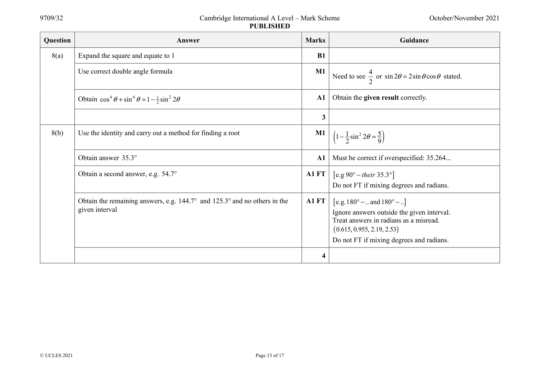 Mark scheme, page 13 of 17