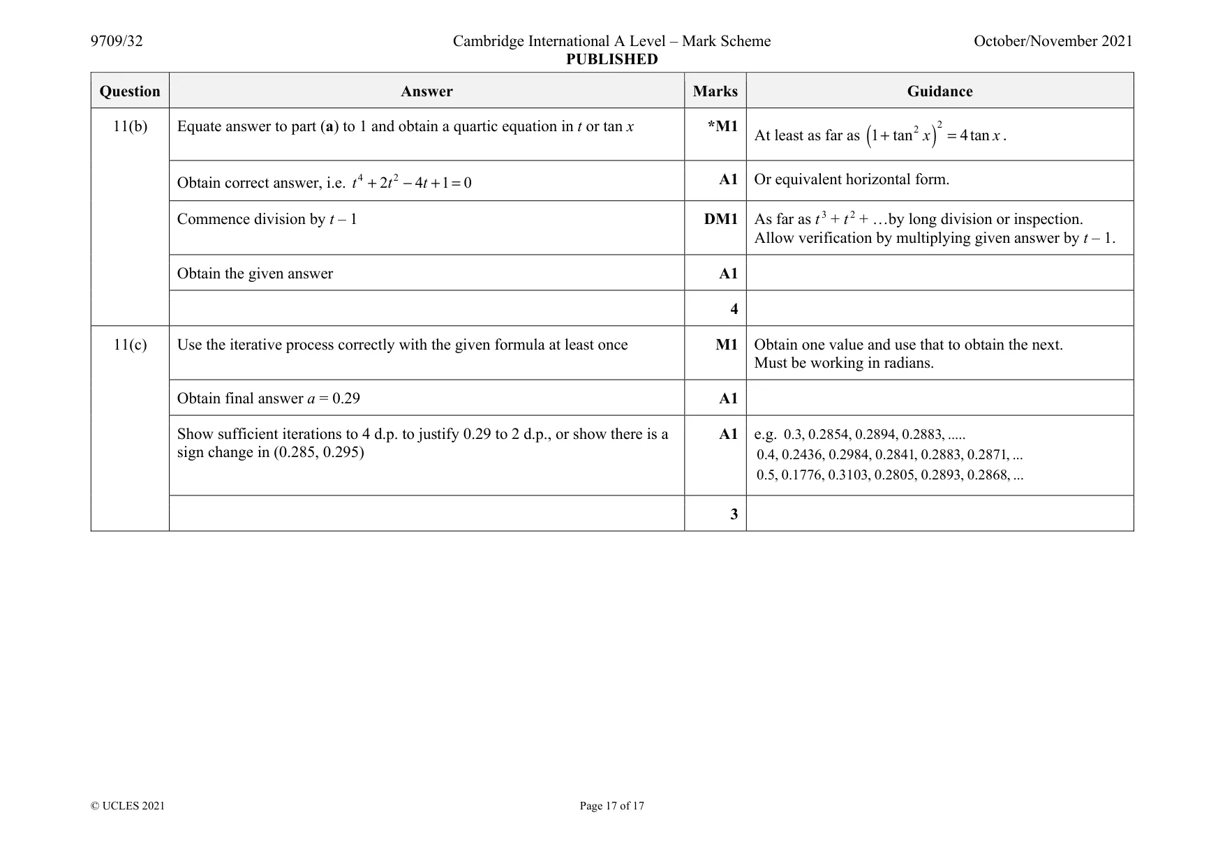 Mark scheme, page 17 of 17