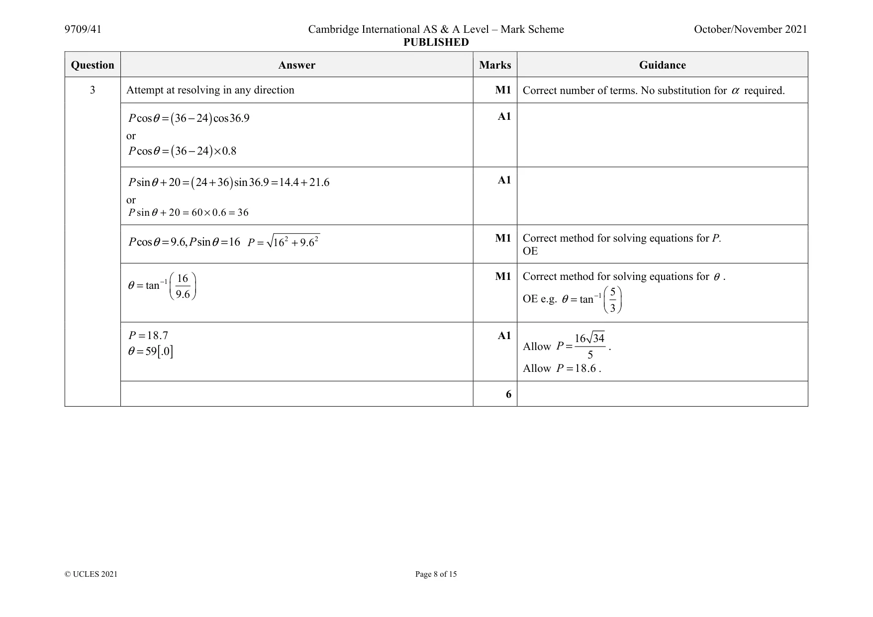 Mark scheme, page 8 of 15