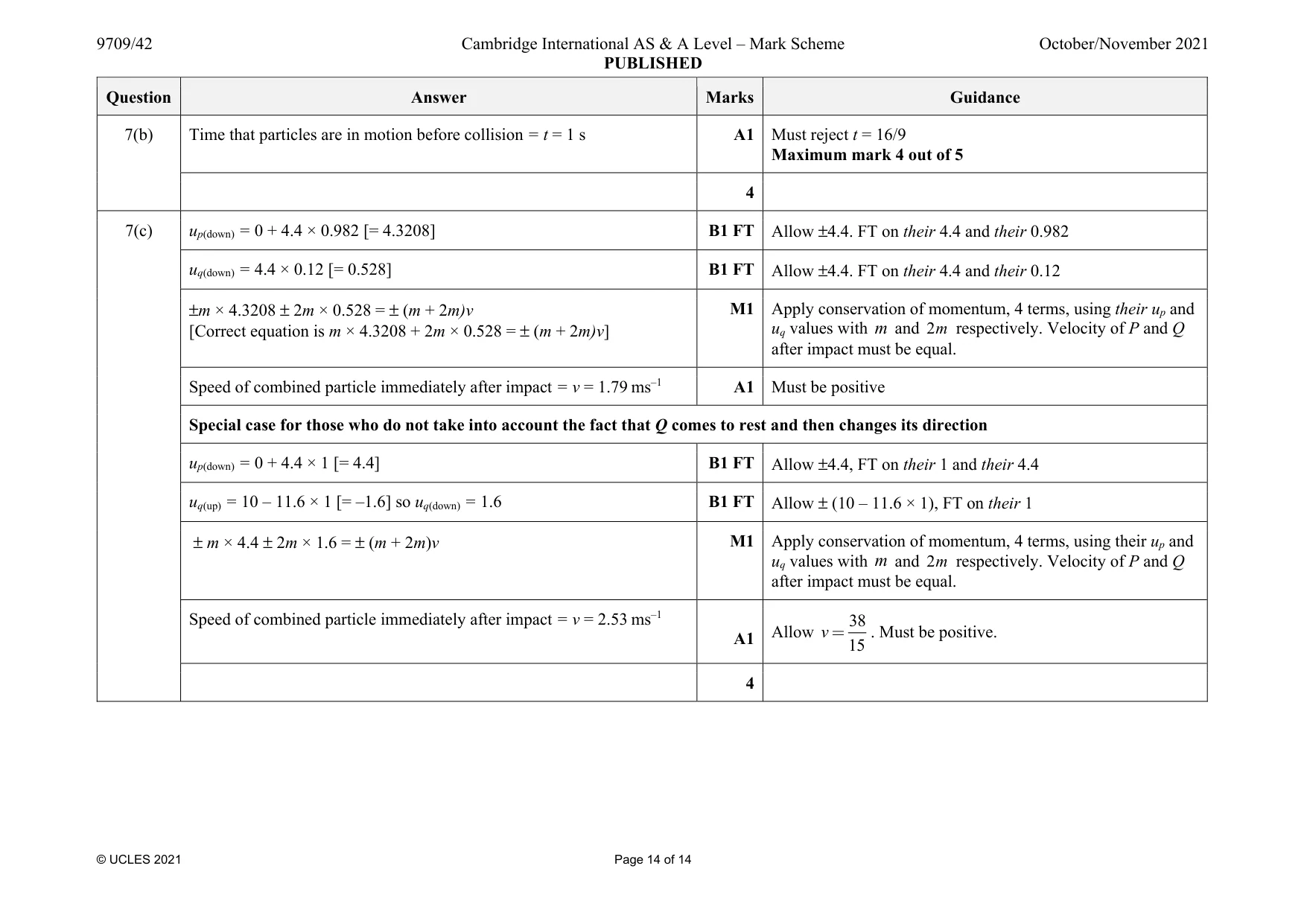 Mark scheme, page 14 of 14