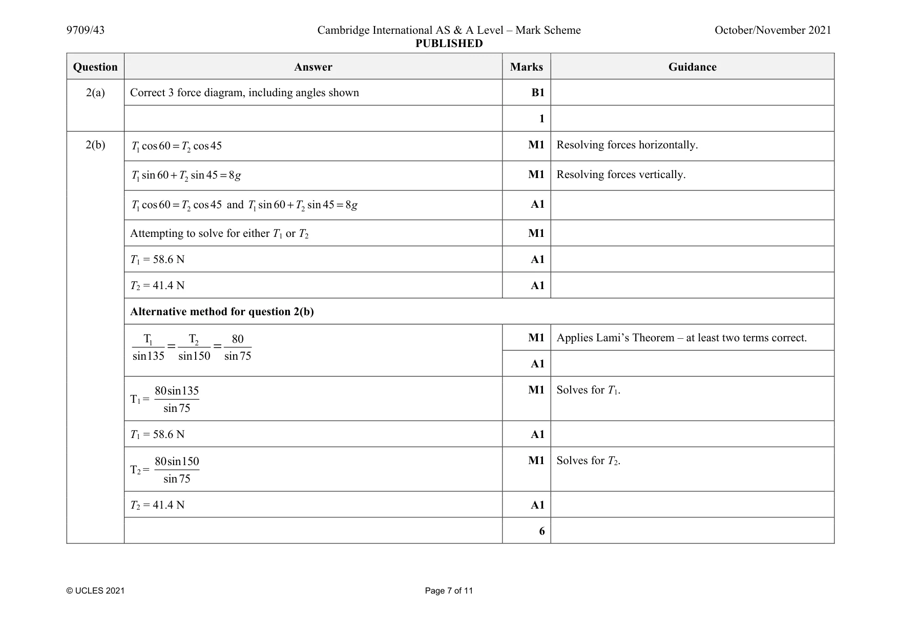 Mark scheme, page 7 of 11