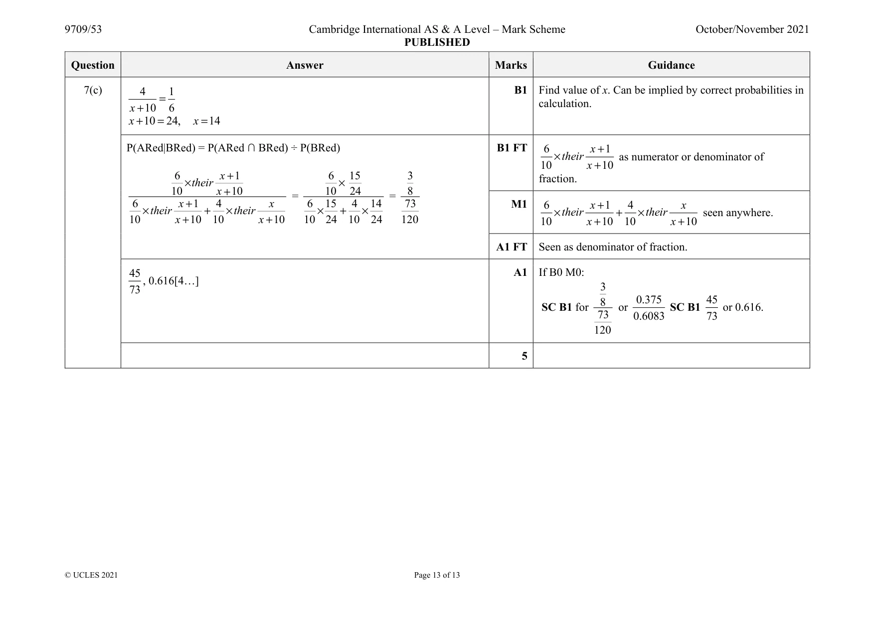 Mark scheme, page 13 of 13